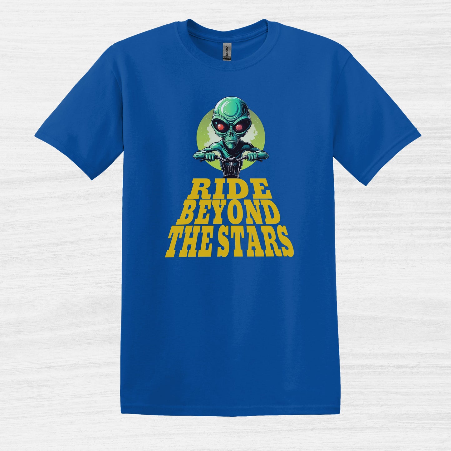 Alien Ride Beyond the Stars Bicycle T-Shirt