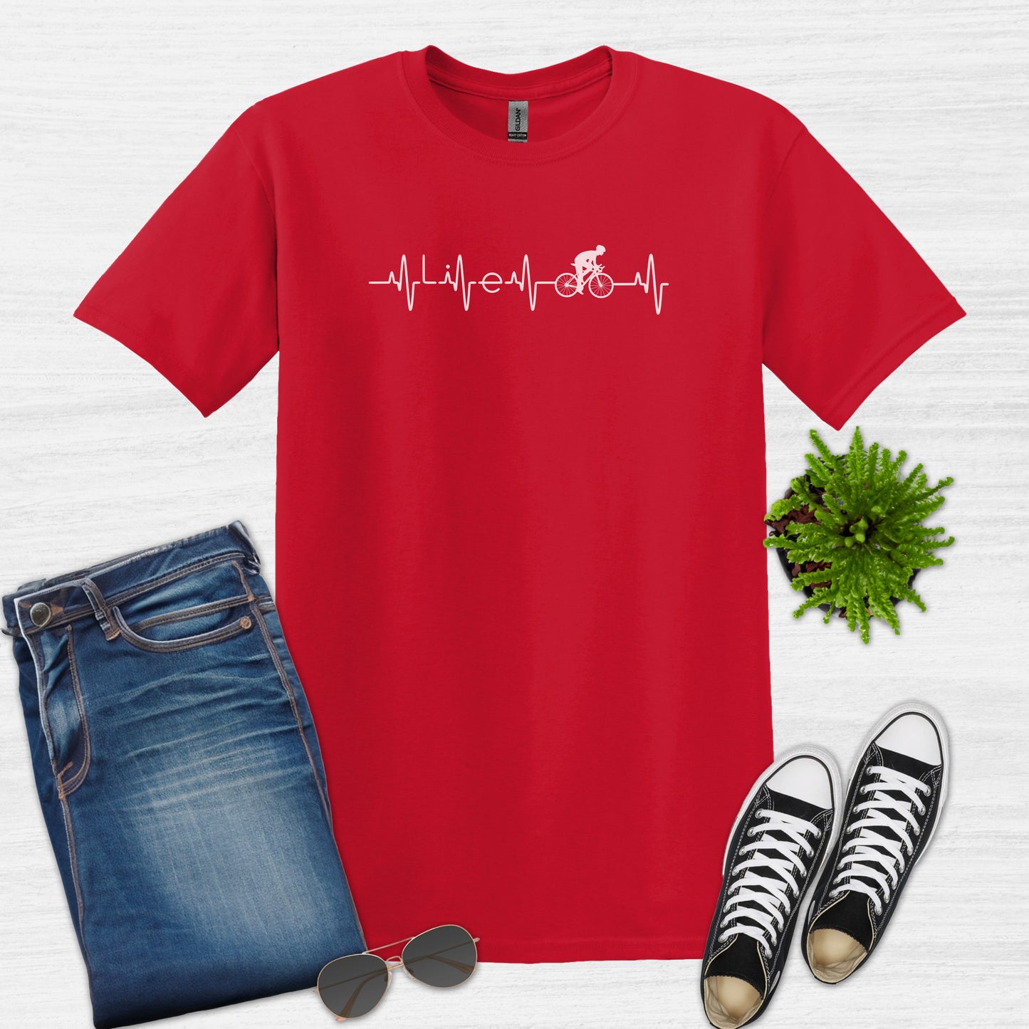 Heartbeat Life Bicycle T-Shirt