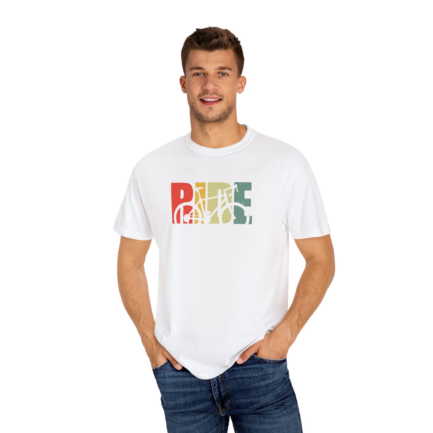 Colorful Ride and Bike Design T-Shirt for Men