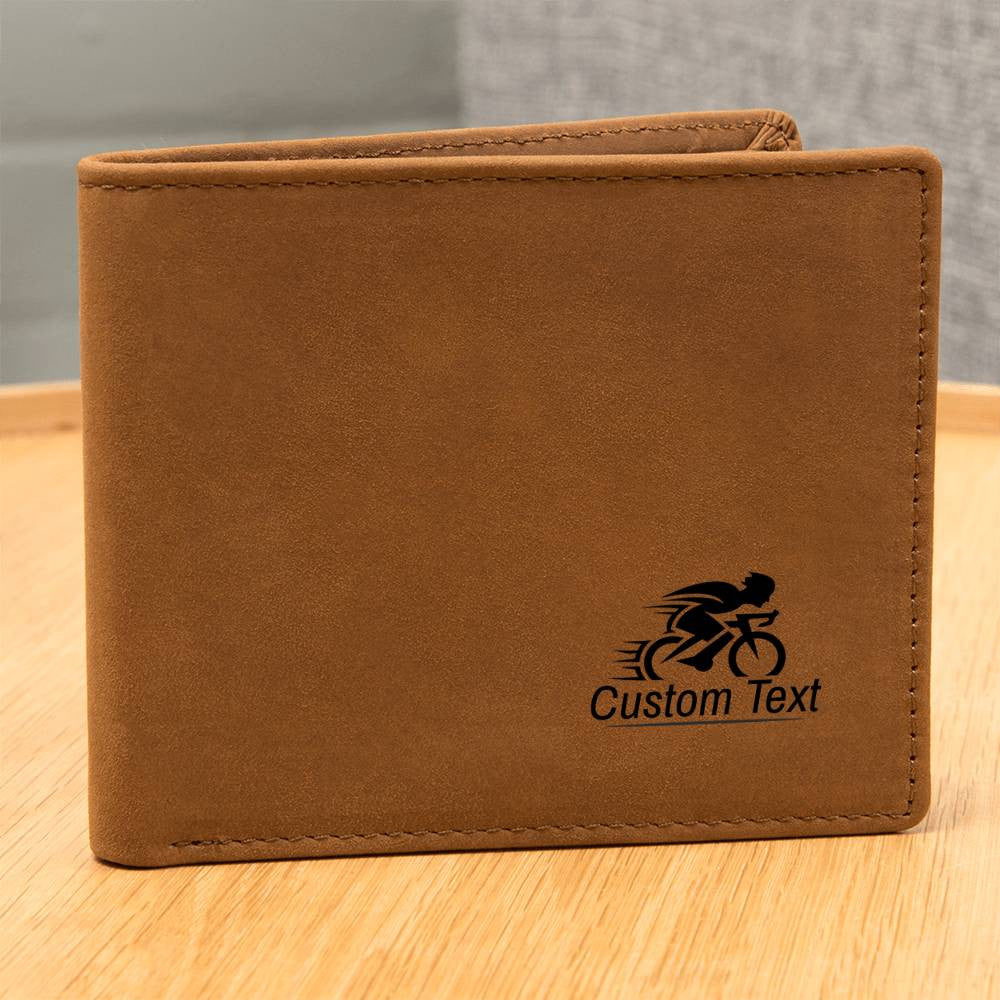 Personalized Cyclist Leather Wallet for Men