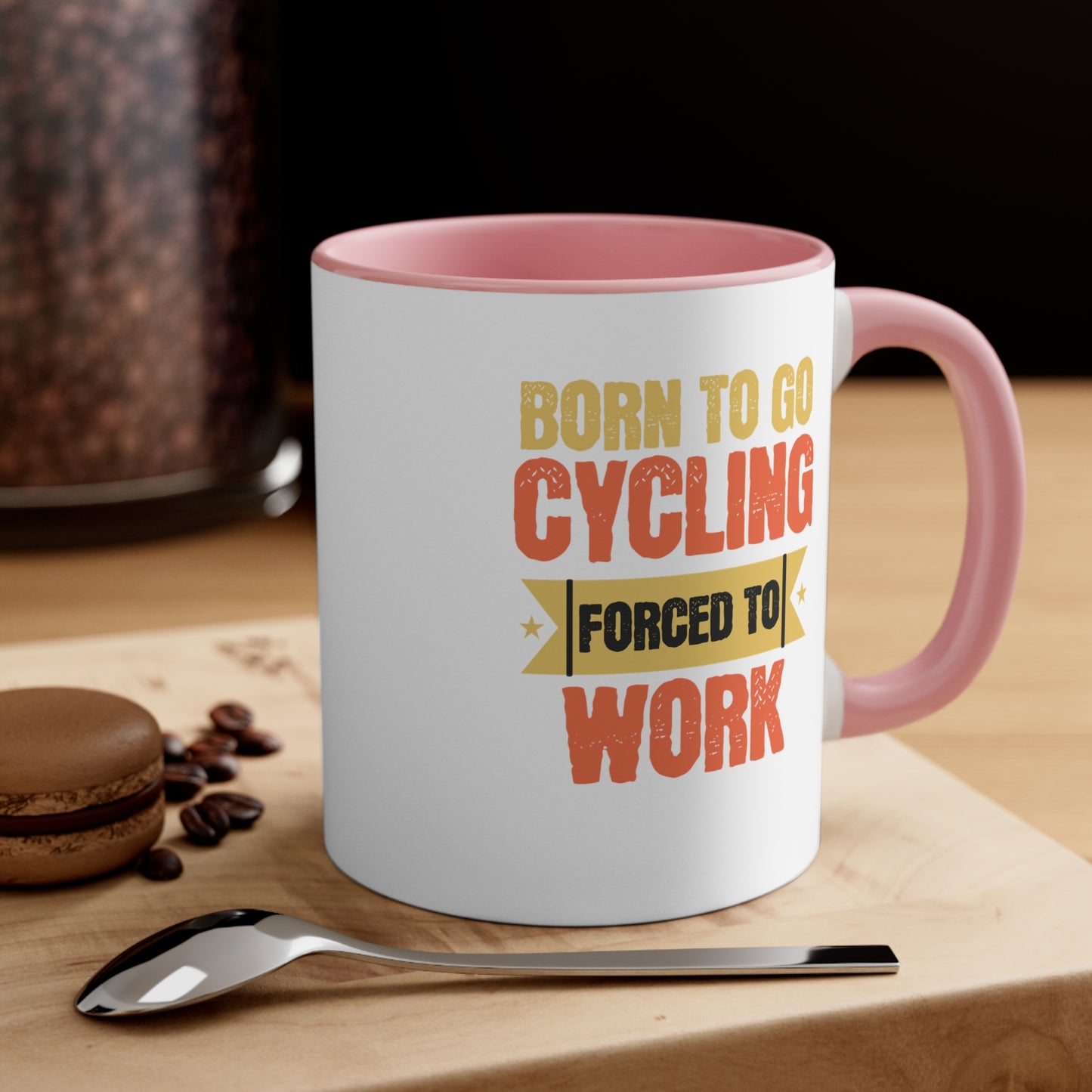 Nacido para ir en bicicleta, obligado a trabajar - Taza de bicicleta