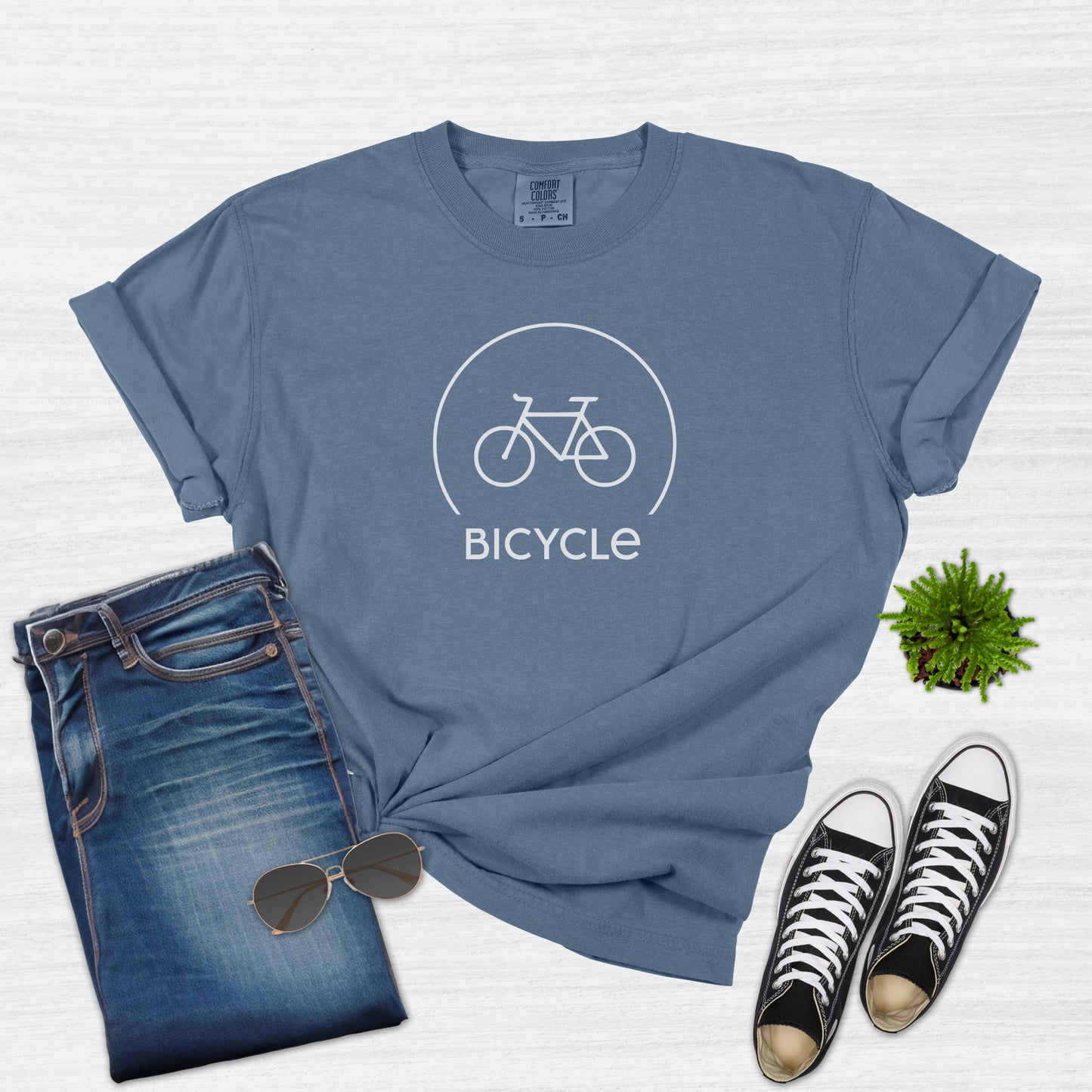Camiseta minimalista de bicicleta para mujer