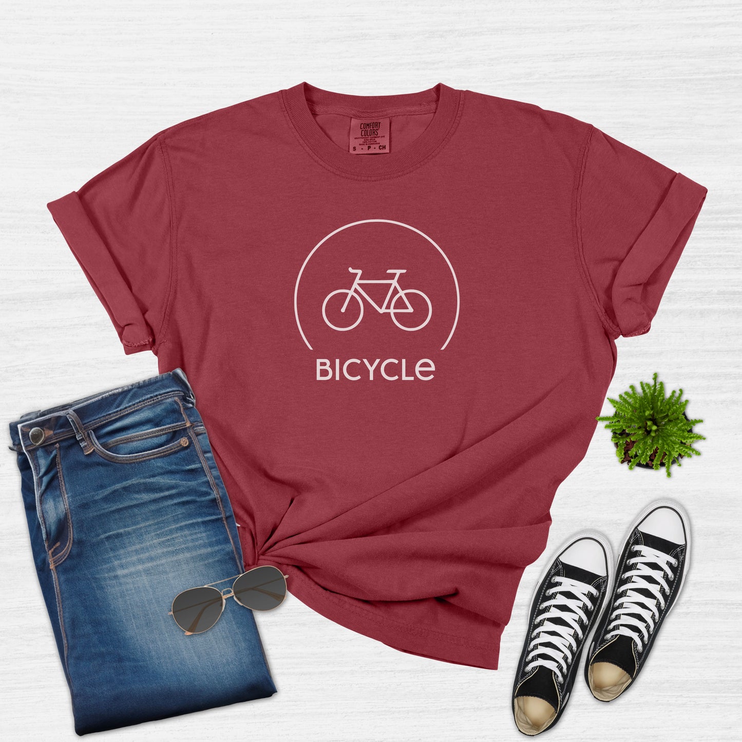 Camiseta minimalista de bicicleta para mujer