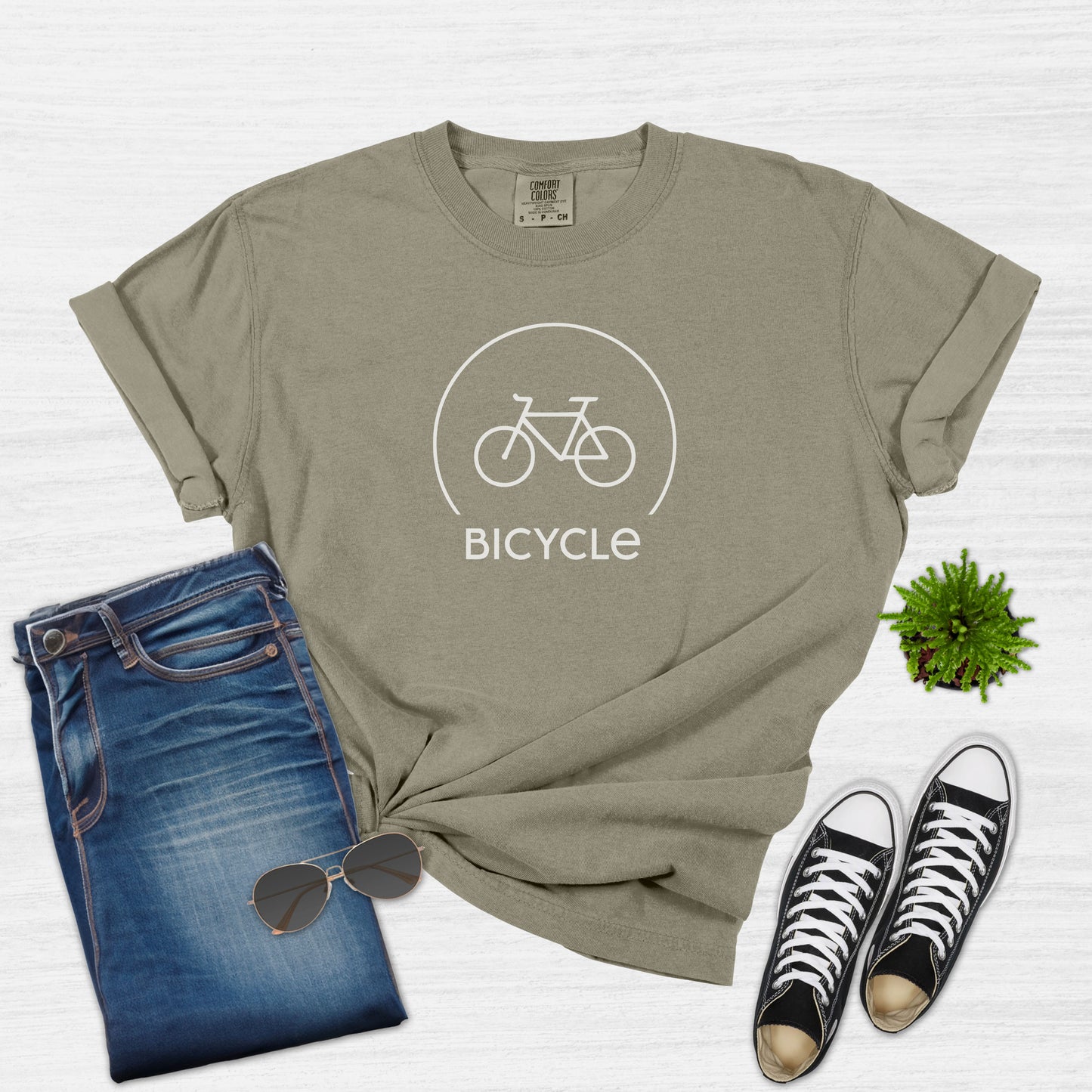 Camiseta minimalista de bicicleta para mujer