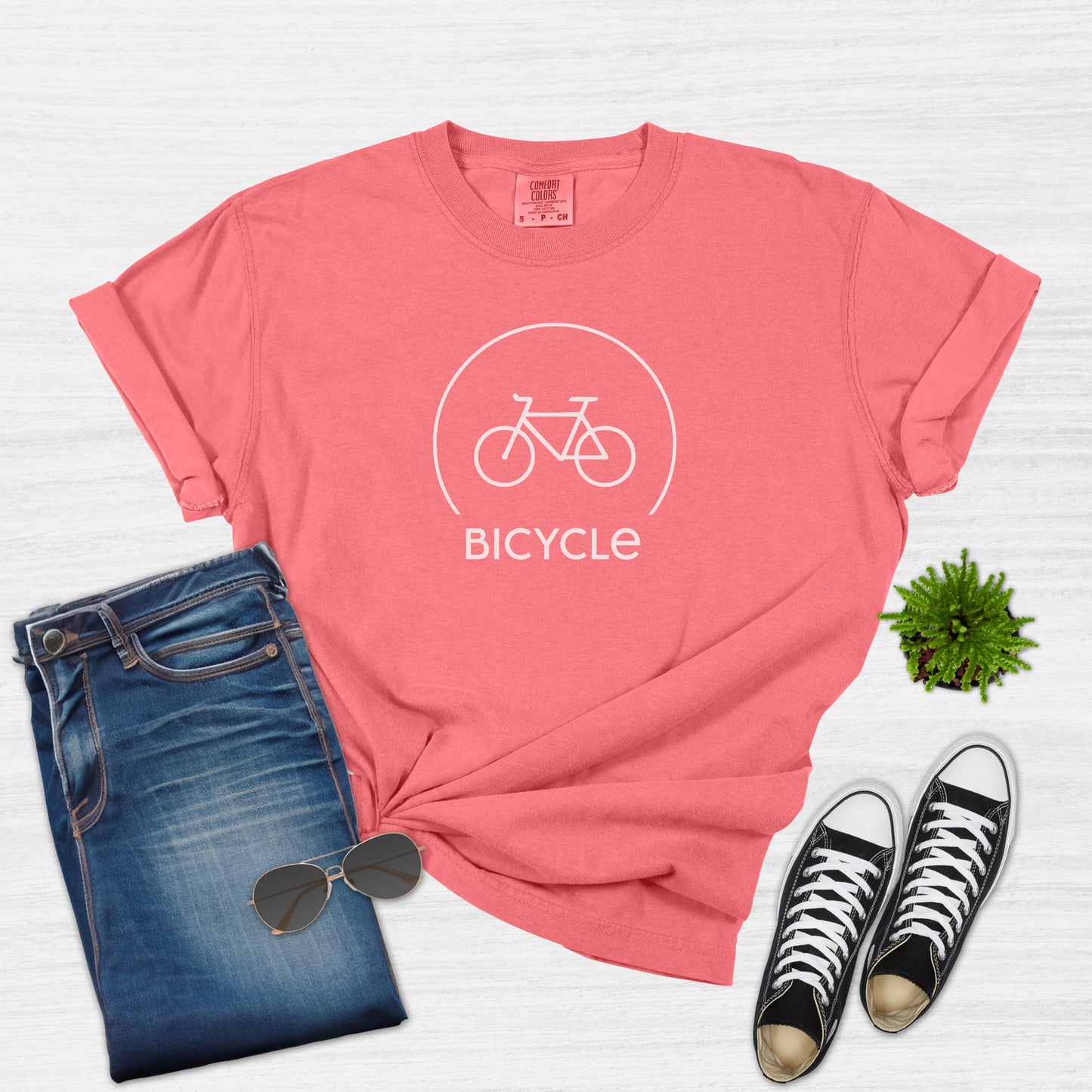 Camiseta minimalista de bicicleta para mujer