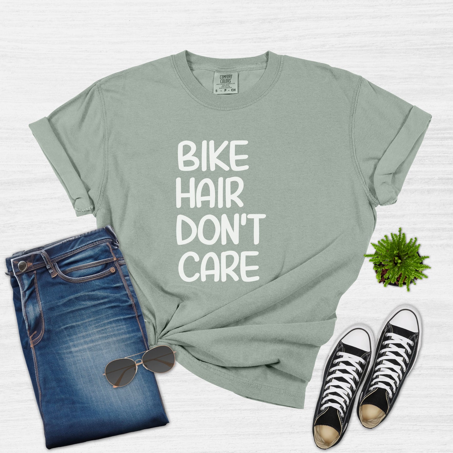 Women's Cycling Bike Hair Don't Care T-Shirt