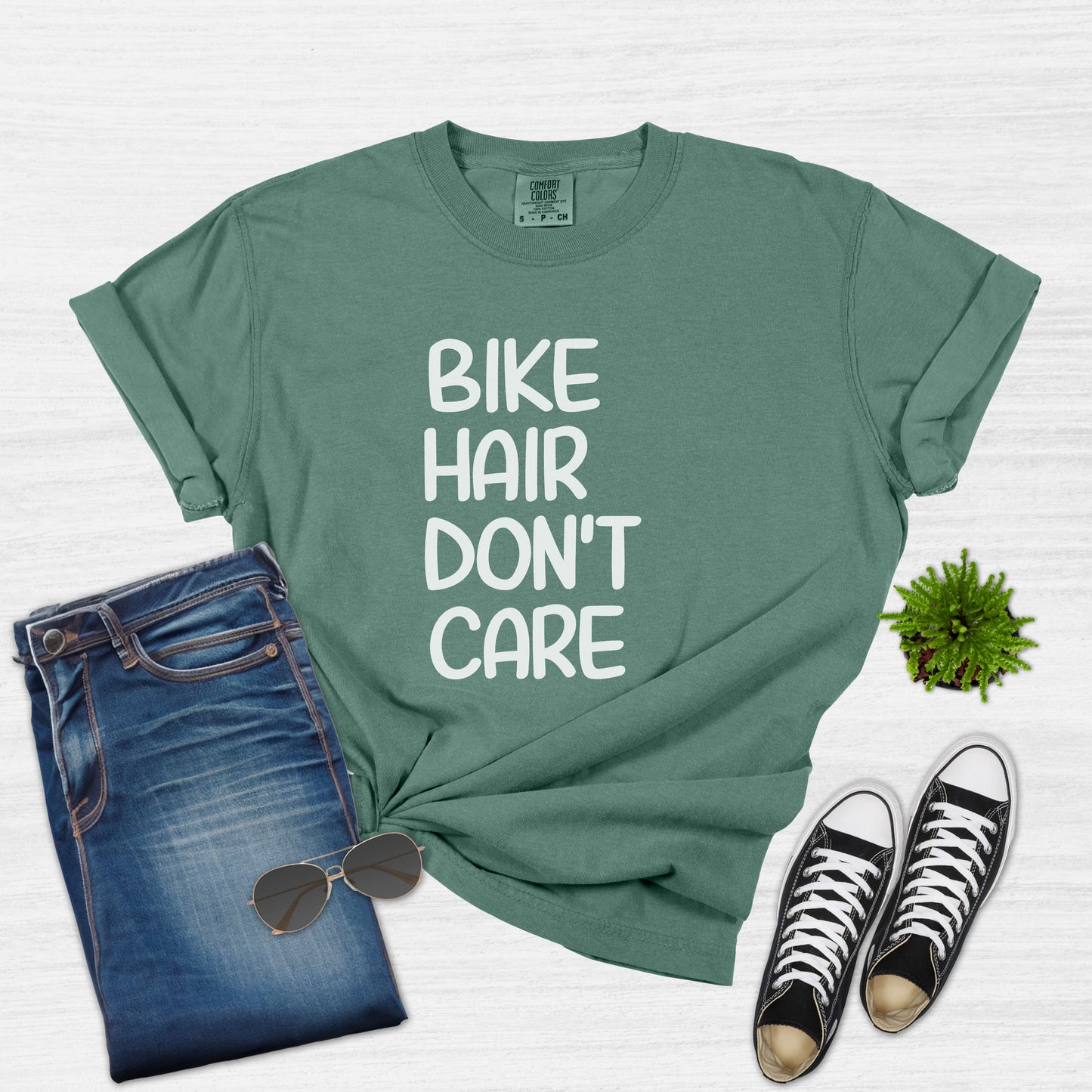 Women's Cycling Bike Hair Don't Care T-Shirt