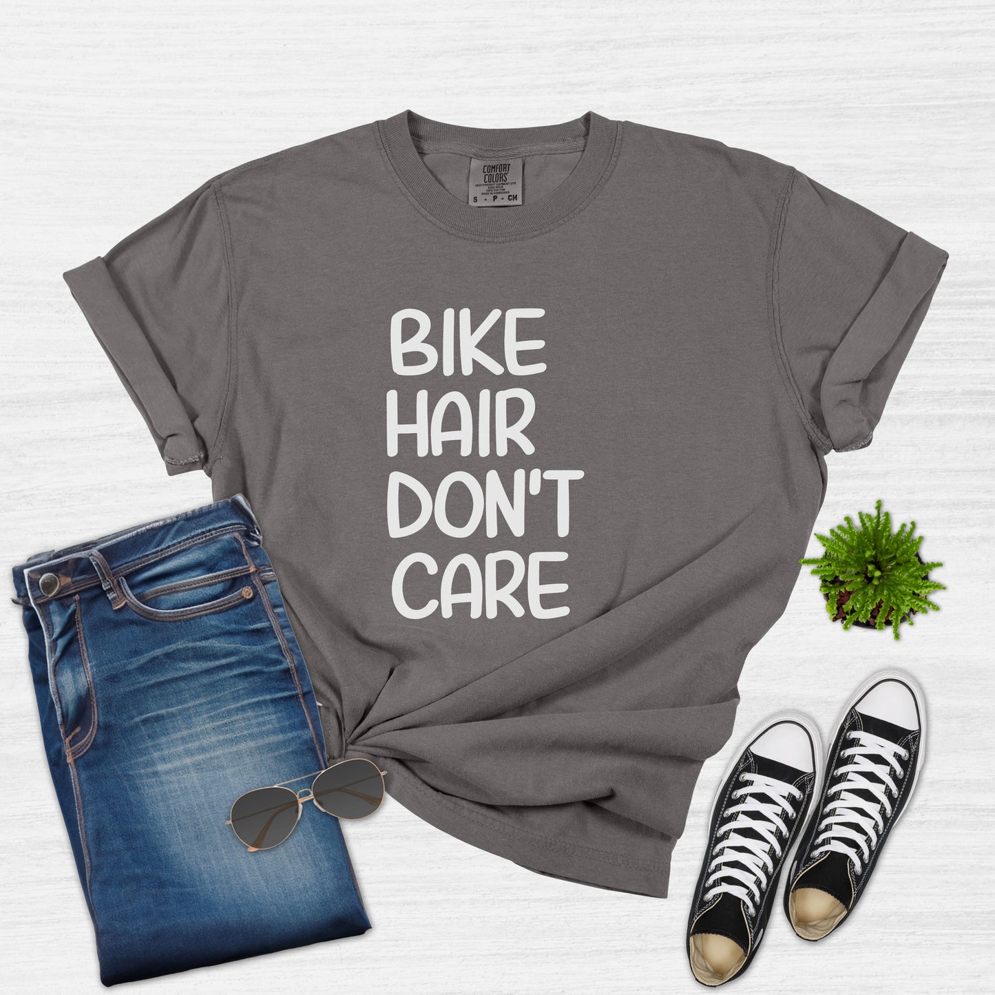 Women's Cycling Bike Hair Don't Care T-Shirt