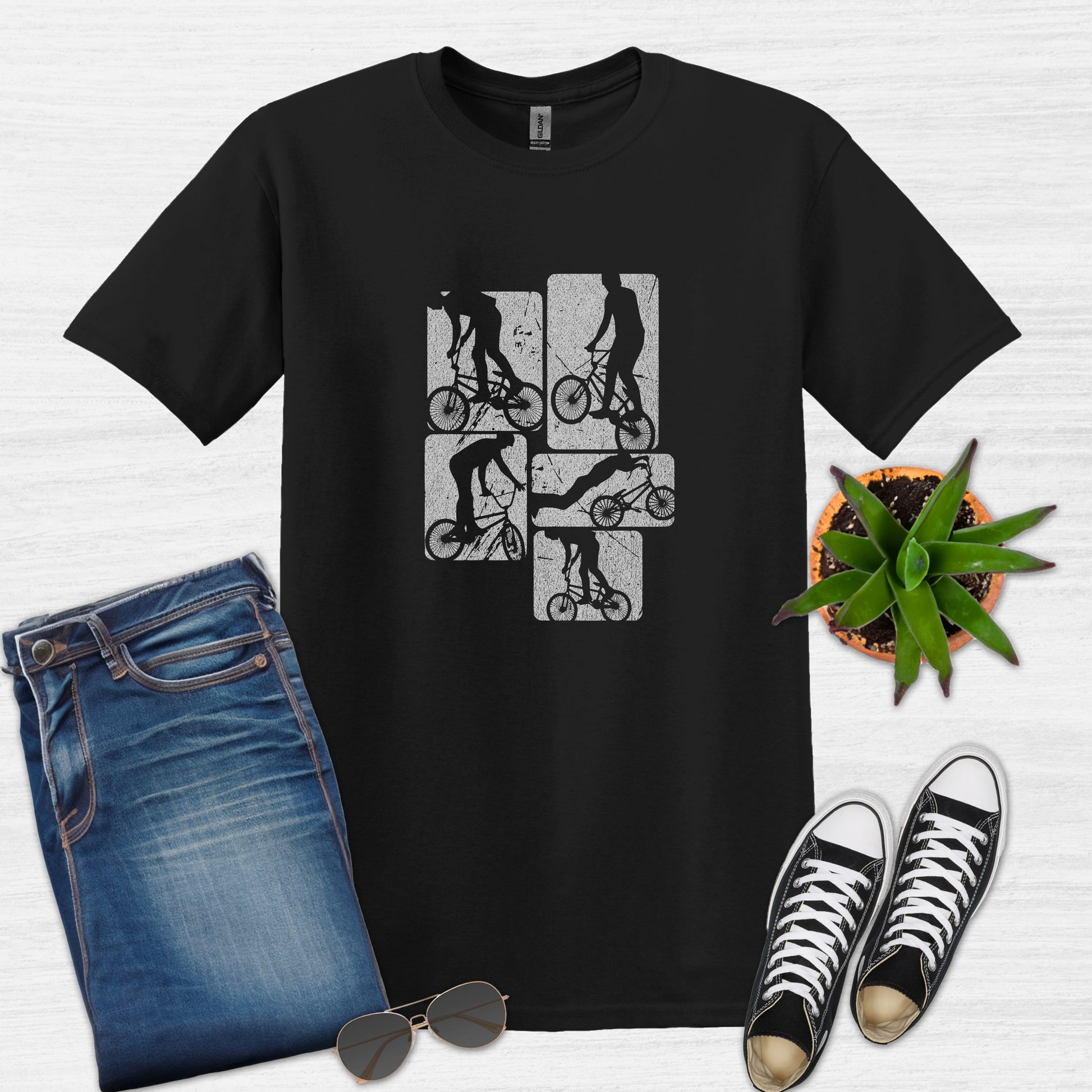 Bike Bliss BMX Dirt Jump Bike Cycling Freestyle T-Shirt Black