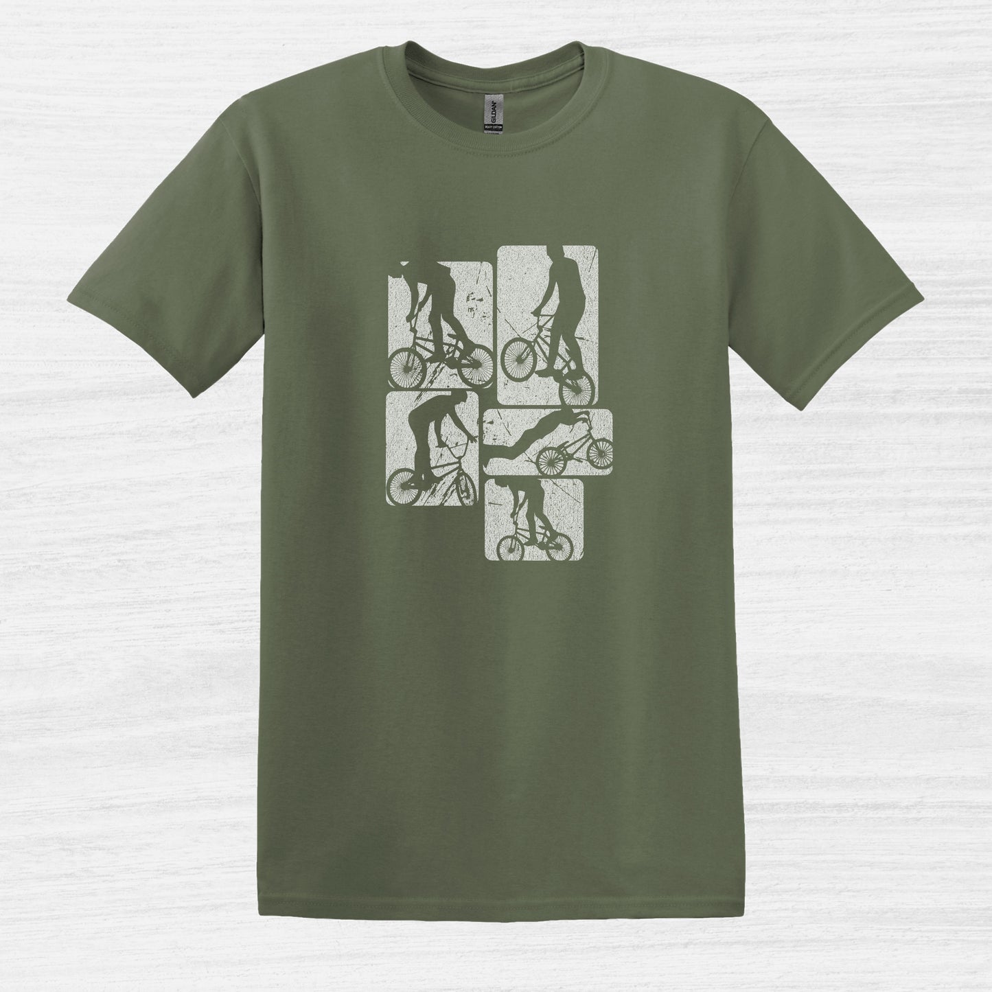 Bike Bliss BMX Dirt Jump Bike Cycling Freestyle T-Shirt Military Green 2