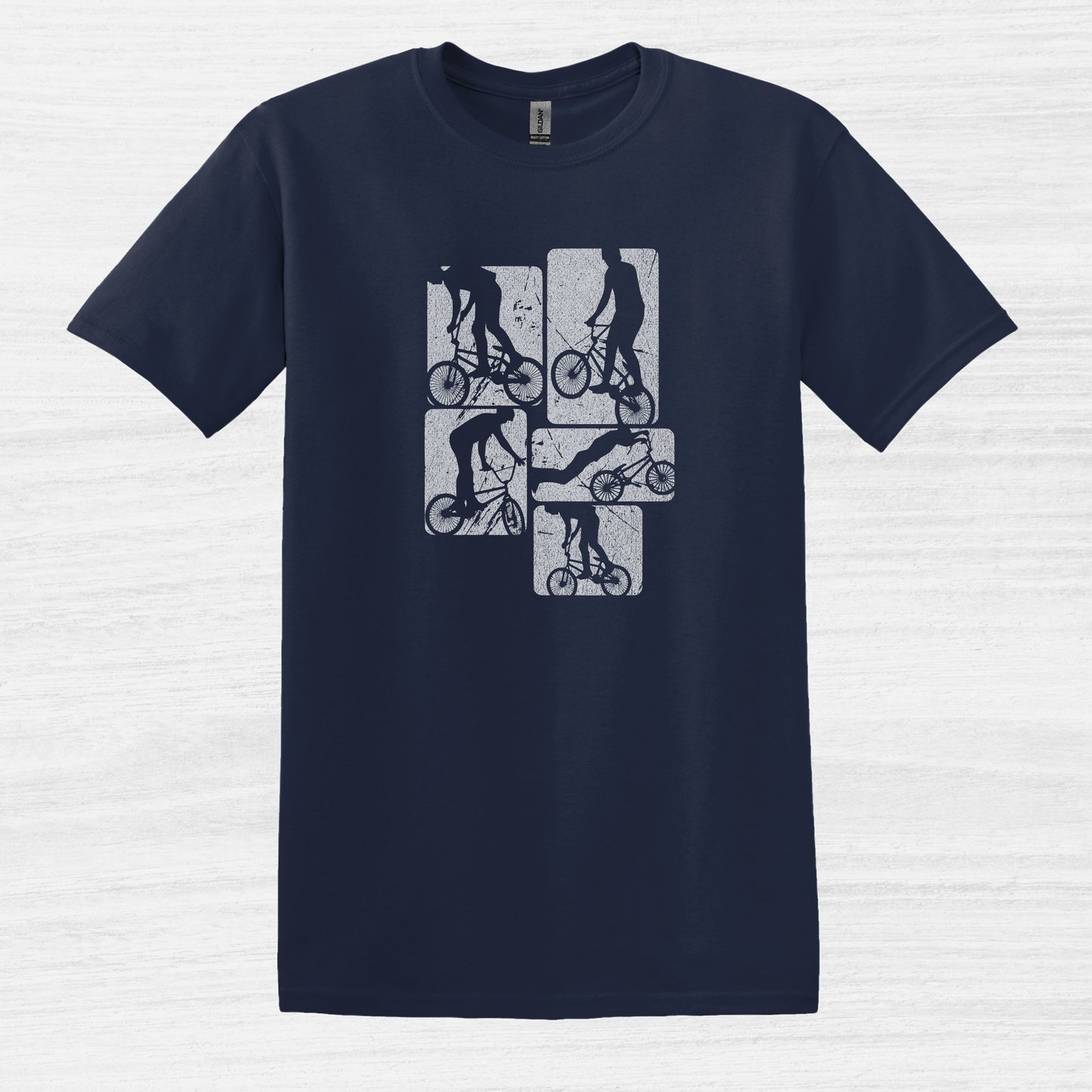 Bike Bliss BMX Dirt Jump Bike Cycling Freestyle T-Shirt Navy 2