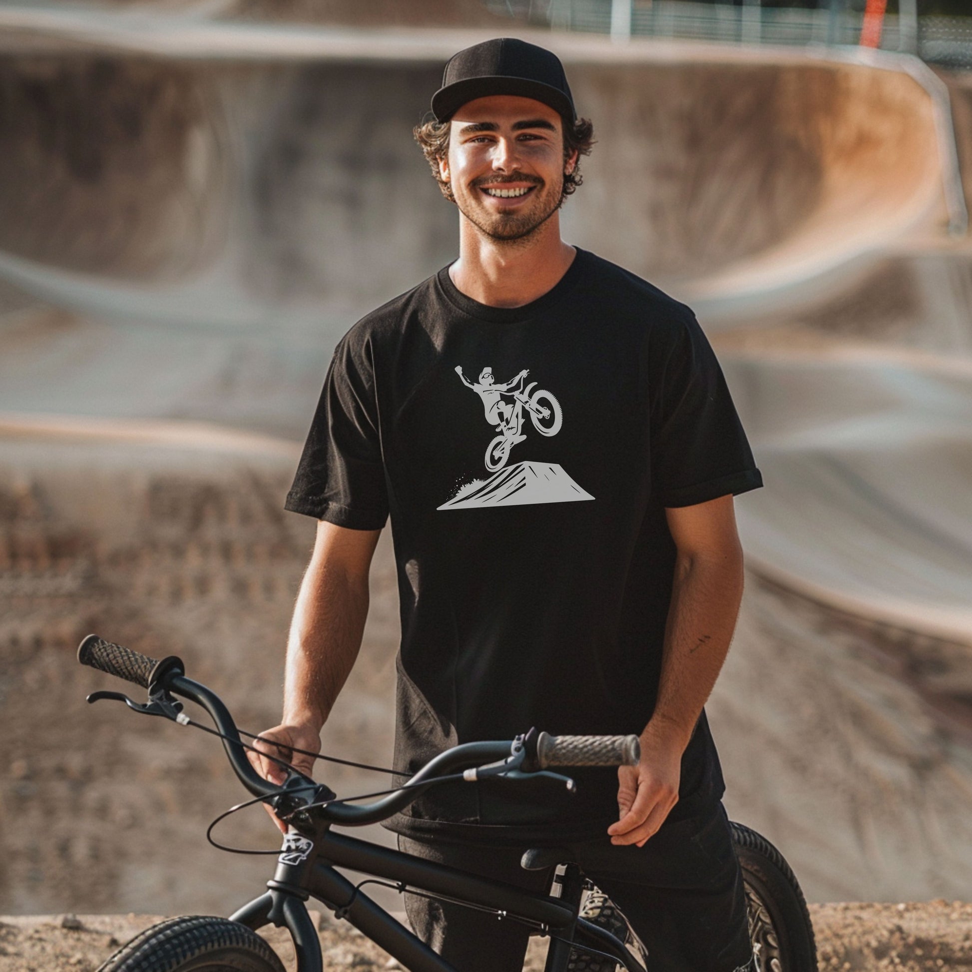 Bike Bliss BMX tee Dirt Bike Jump T-Shirt for Men Model 2