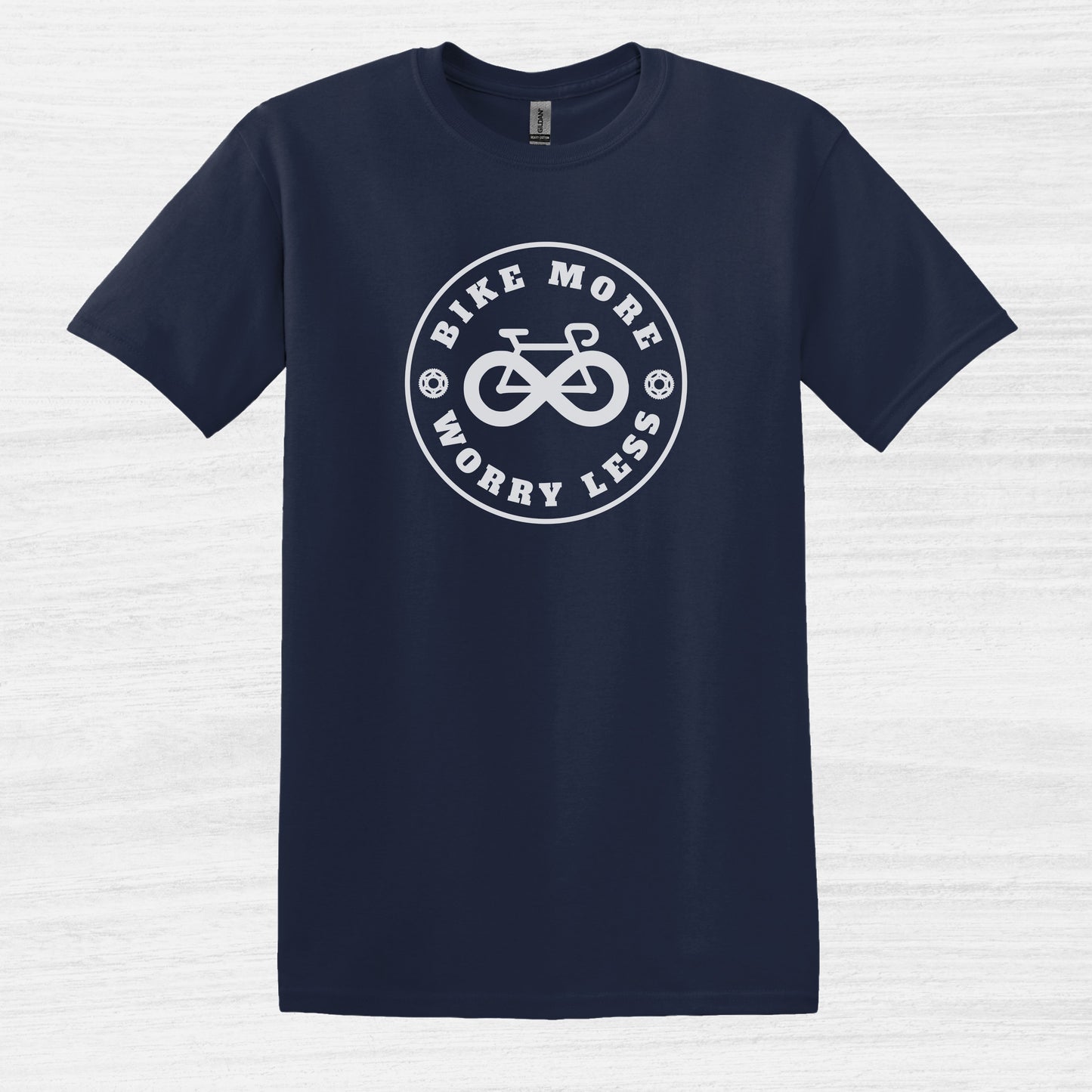 Bike Bliss Bike More Worry Less T-Shirt for Men Navy 2