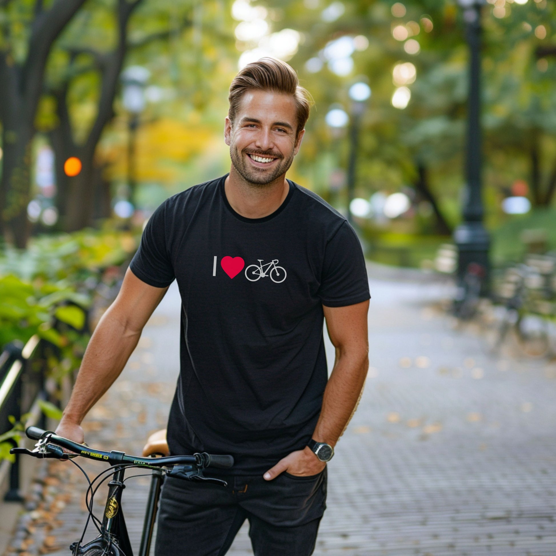 Bike Bliss Black Bicycle Men T-Shirt I love Cycling Model Bike