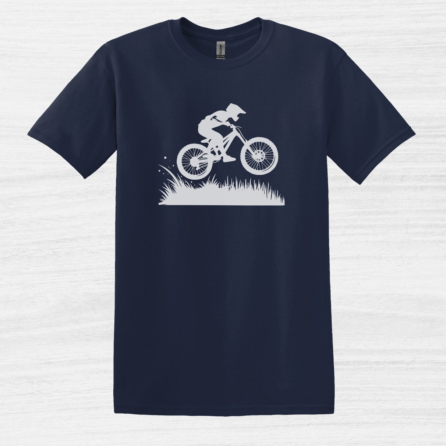 Bike Bliss Dirt Bike Jump Graphic T-Shirt for Men Navy 2
