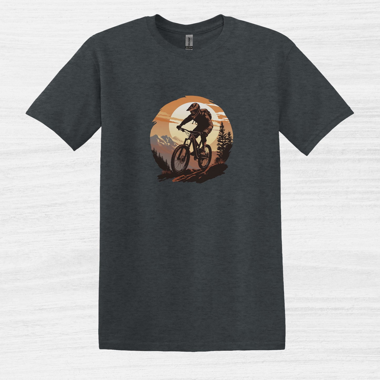 Bike Bliss Graphic Mountain Bike MTB T-Shirt for Men Dark Heather 2