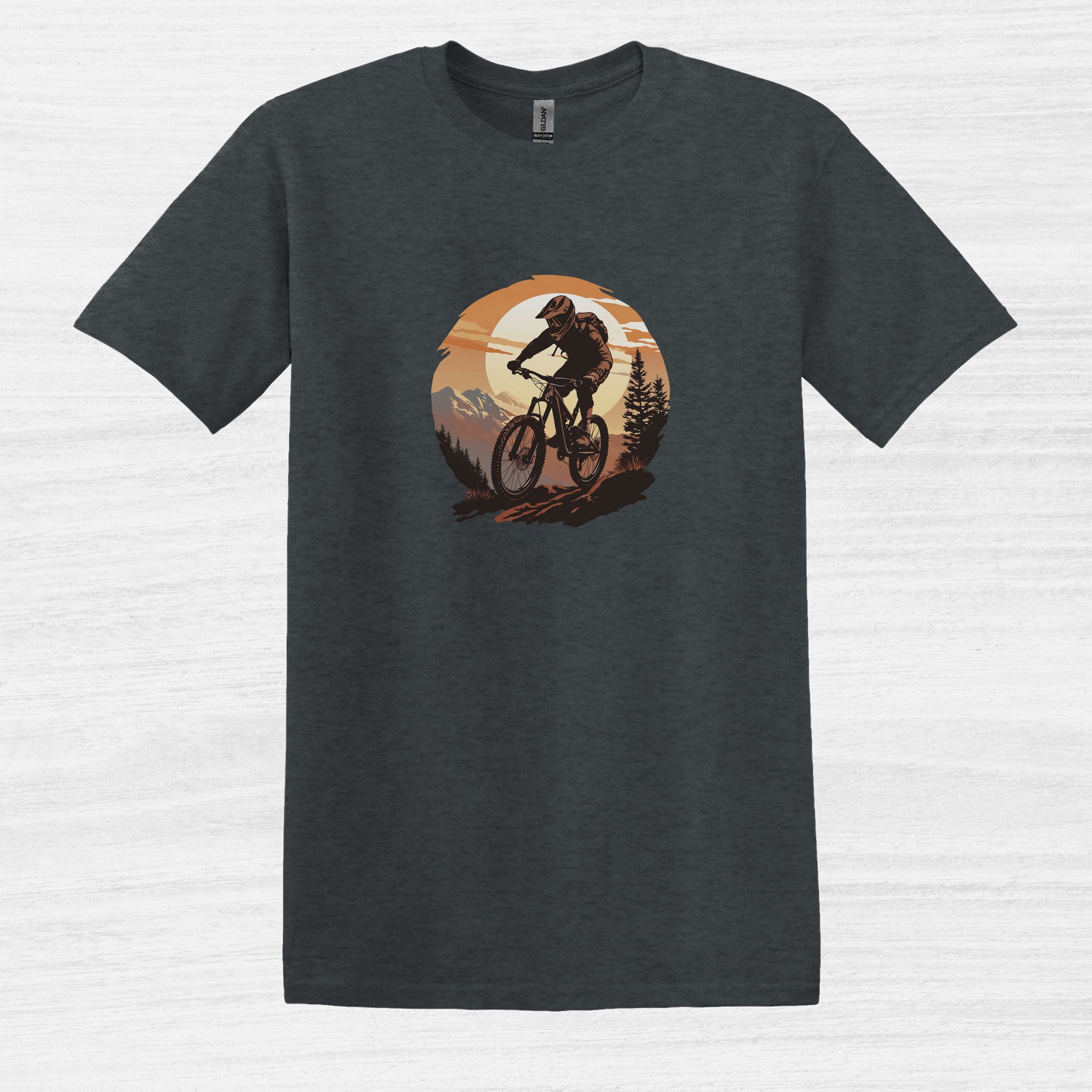 Bike Bliss Graphic Mountain Bike MTB T-Shirt for Men Dark Heather 2