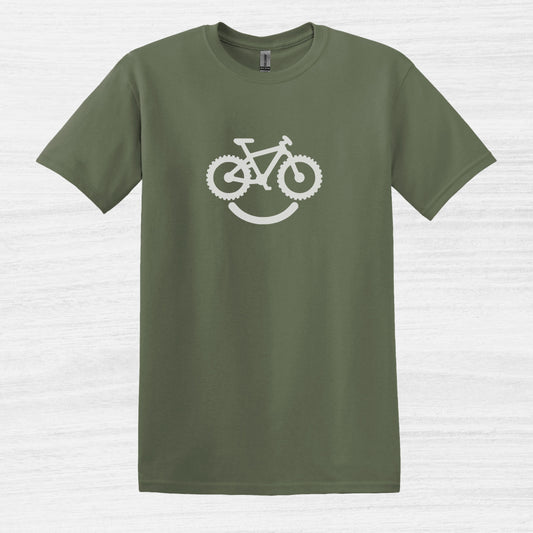 Bike Bliss Happy Mountain Bike T-Shirt for Outdoor Cycling for Men Military Green 2