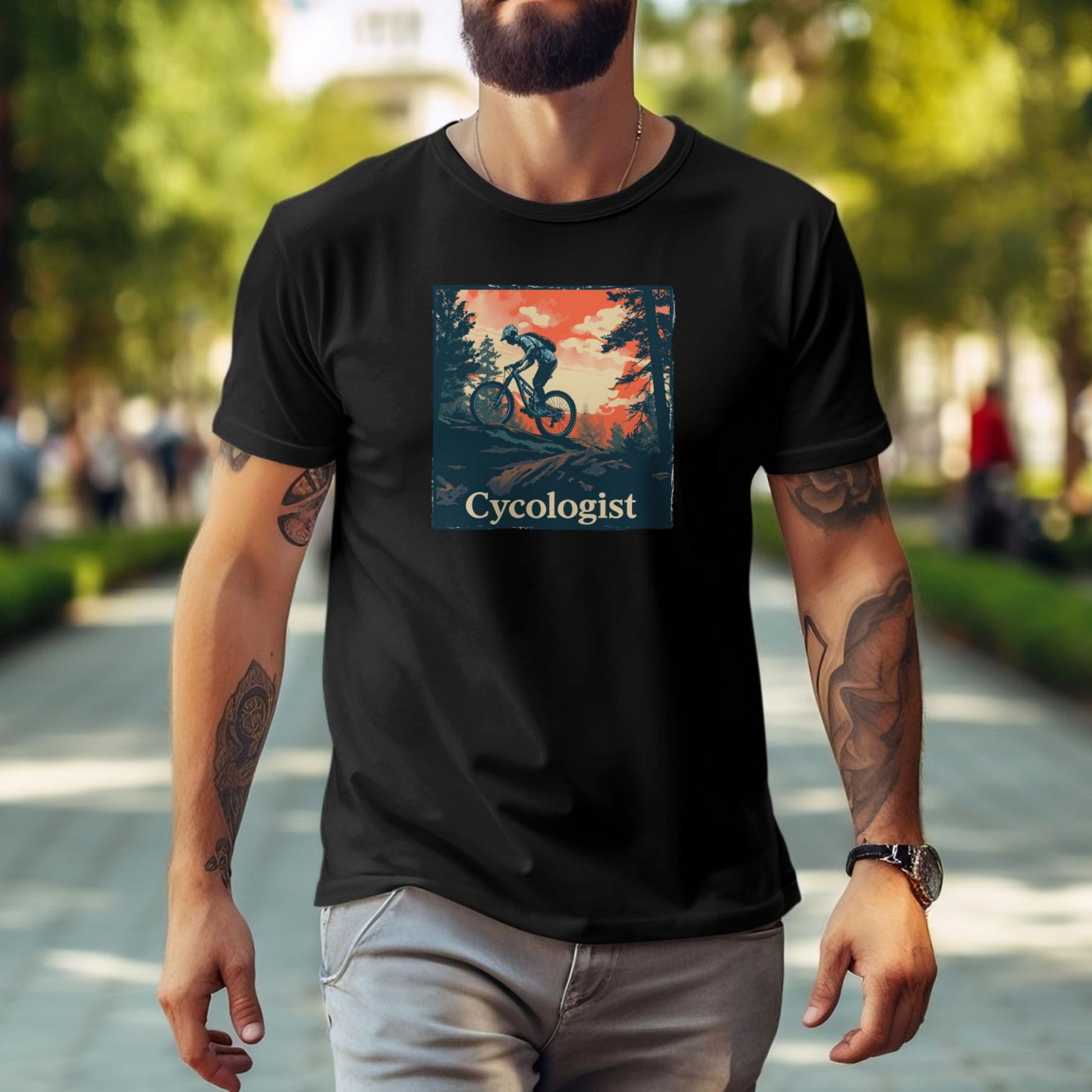 Bike Bliss Men Mountain Bike T-Shirt Cycologist Print Model 3