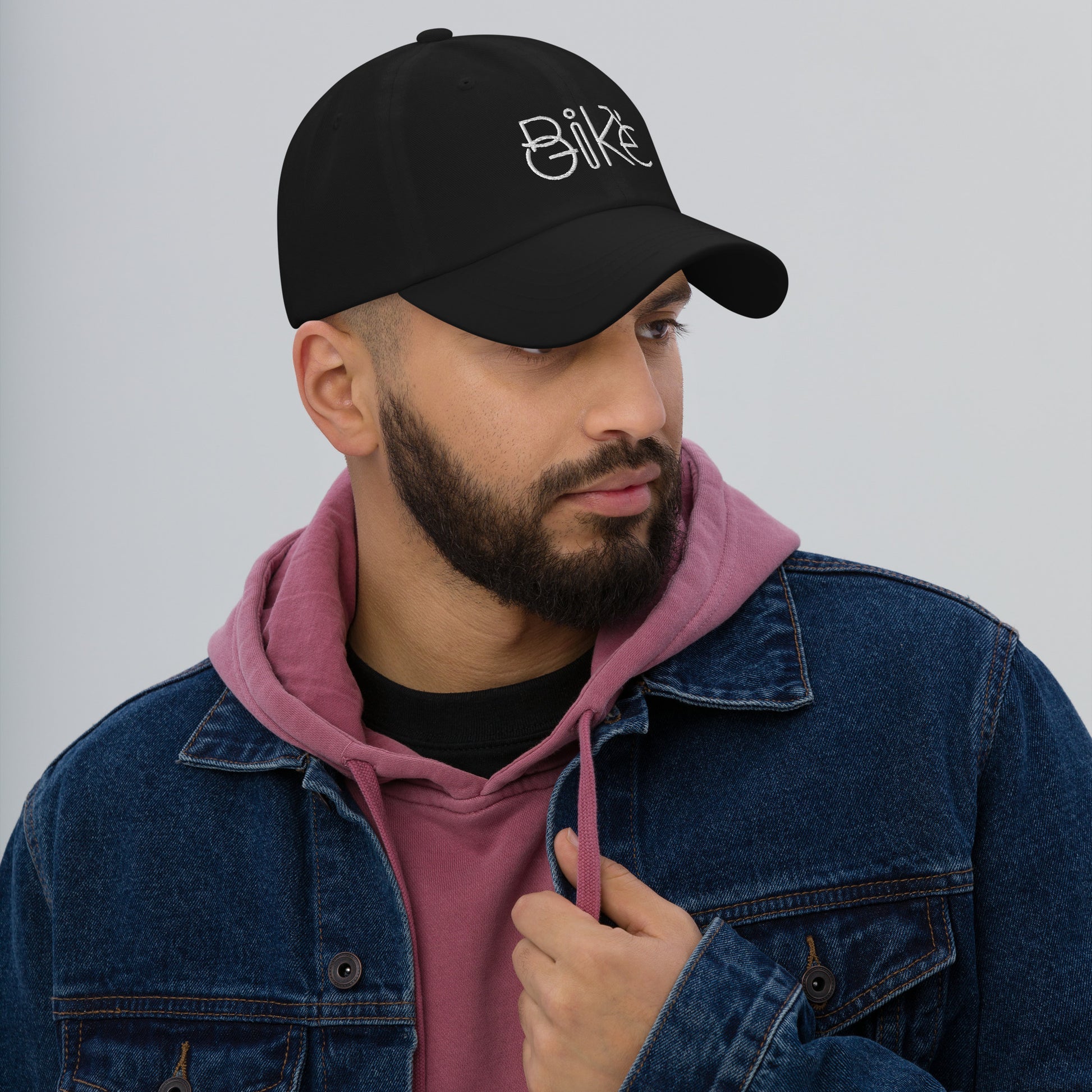 Bike Bliss Minimalist Bike Text Embroidered Dad hat 2