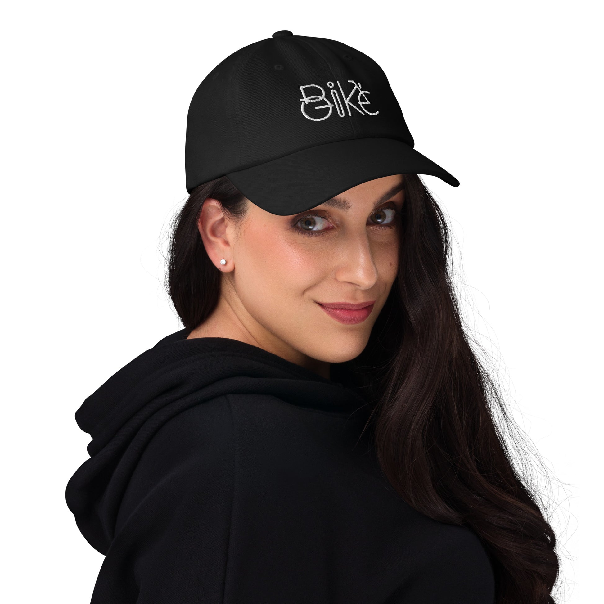Bike Bliss Minimalist Bike Text Embroidered Dad hat 4