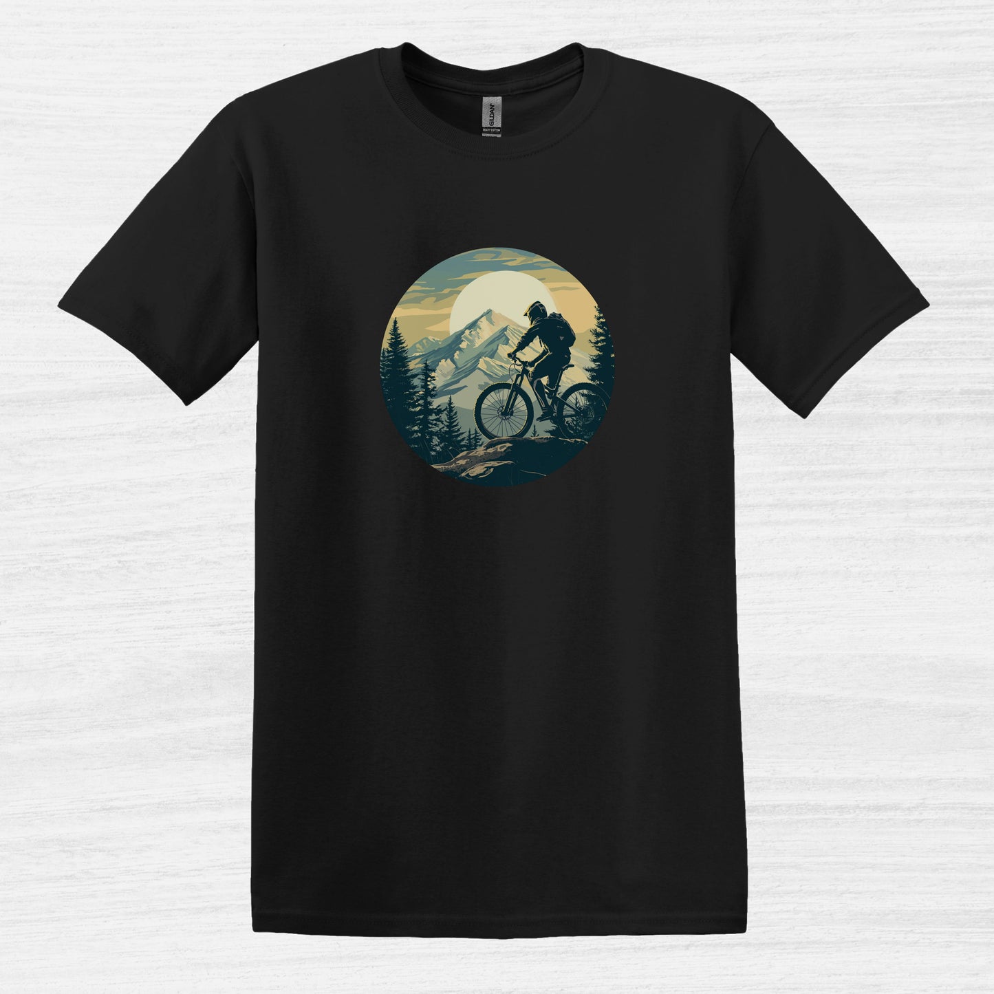 Bike Bliss Mountain Biking Graphic MTB T-Shirt for Men Black 2
