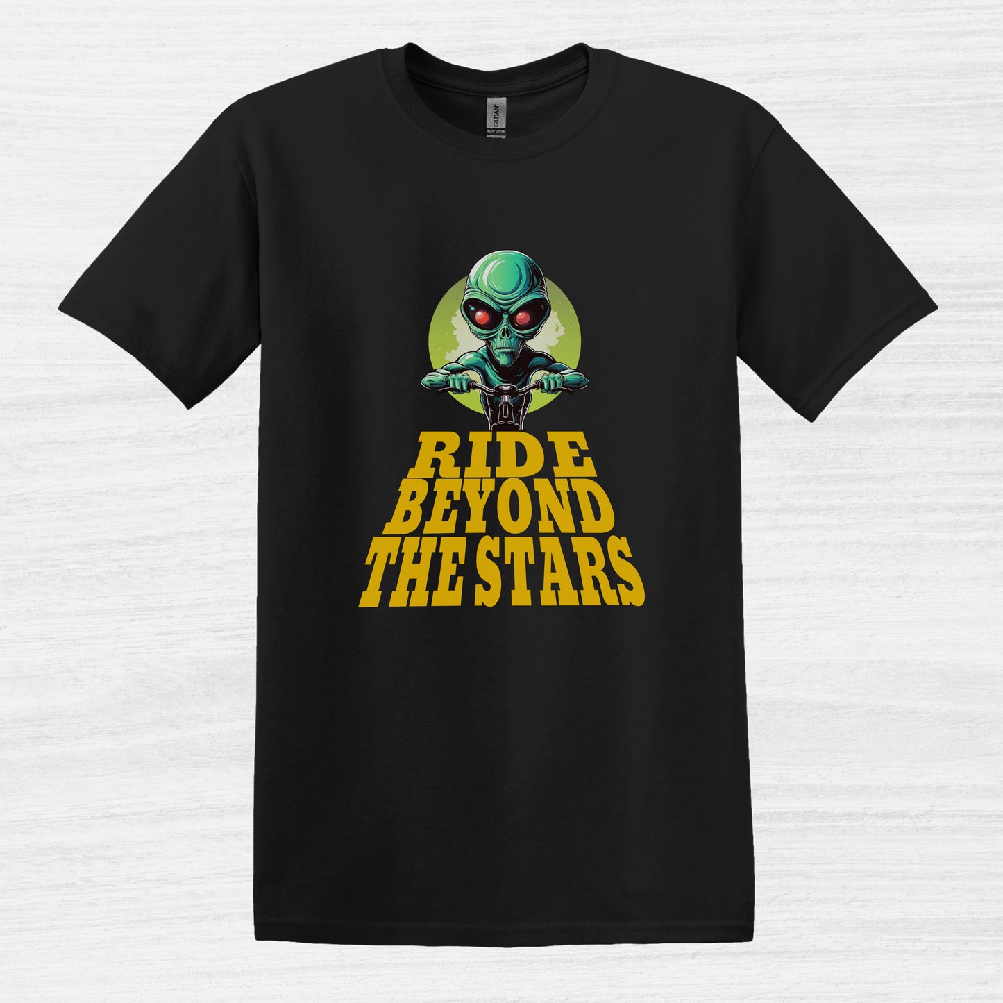 Alien Ride Beyond the Stars Bicycle T-Shirt