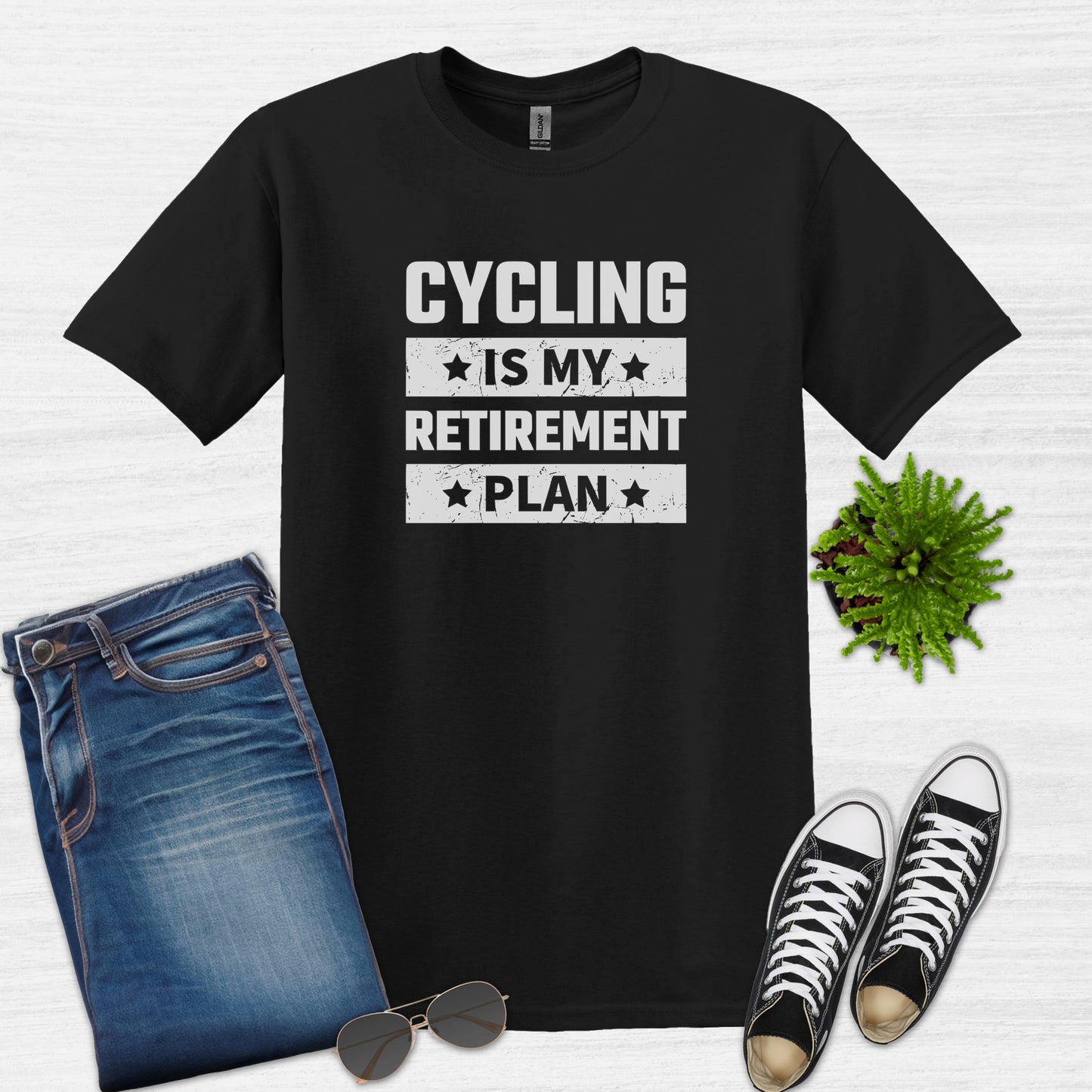El ciclismo es mi camiseta del plan de jubilación