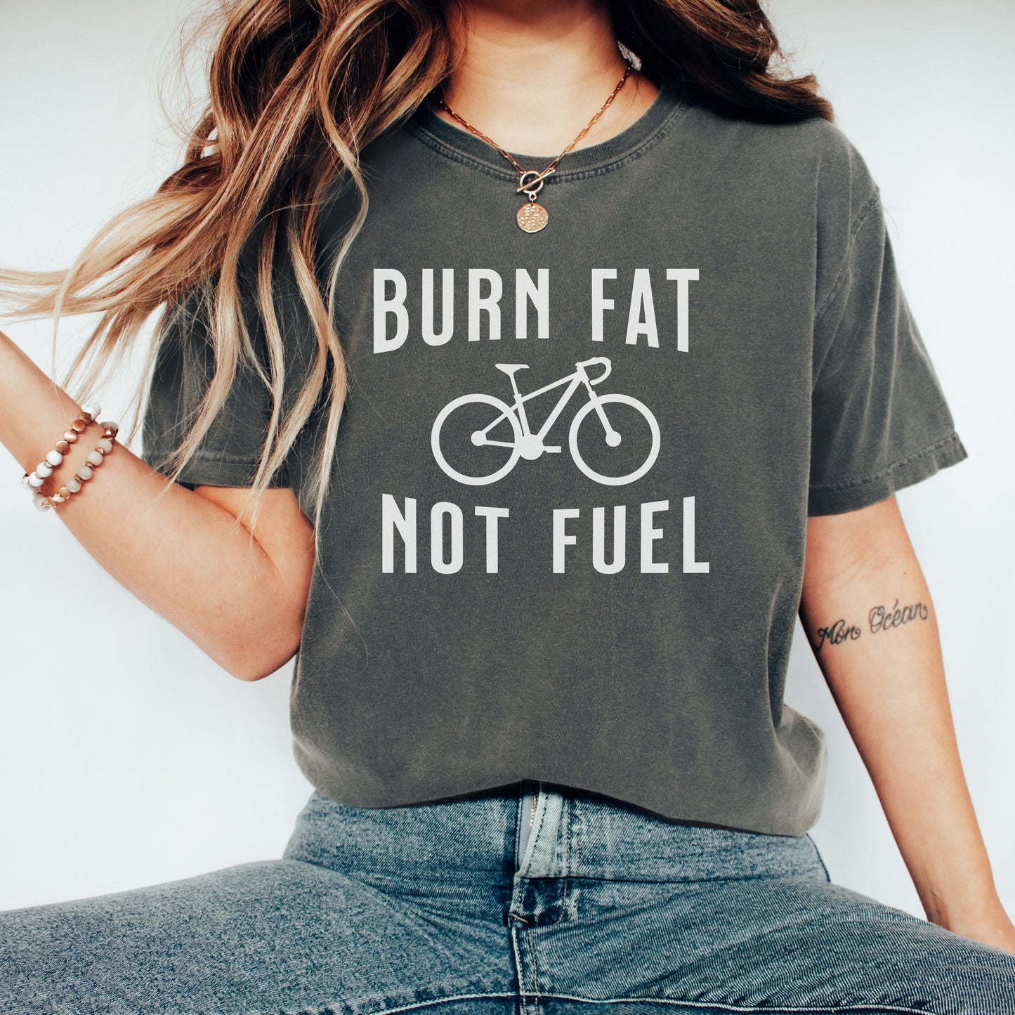 Burn Fat Not Fuel Cycling T-Shirt for Women