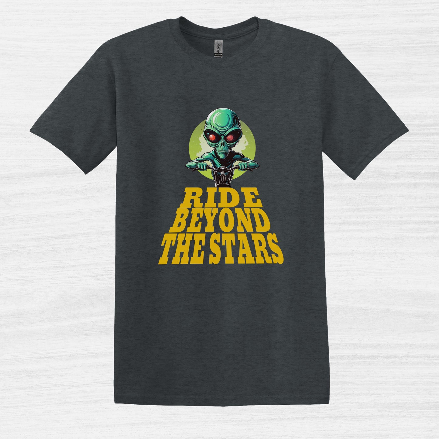 Alien Ride Beyond the Stars Bicycle T-Shirt