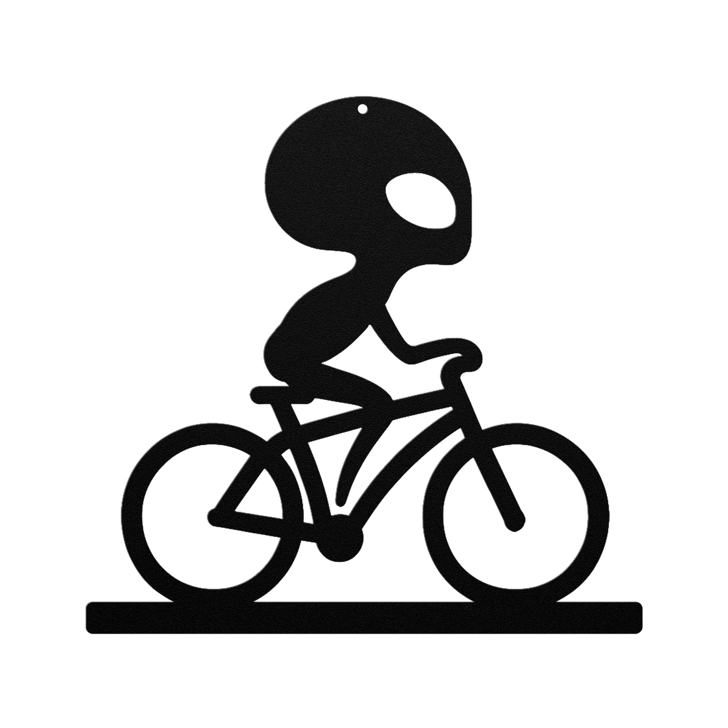 Alien Cyclist Die-Cut Wall Metal Art