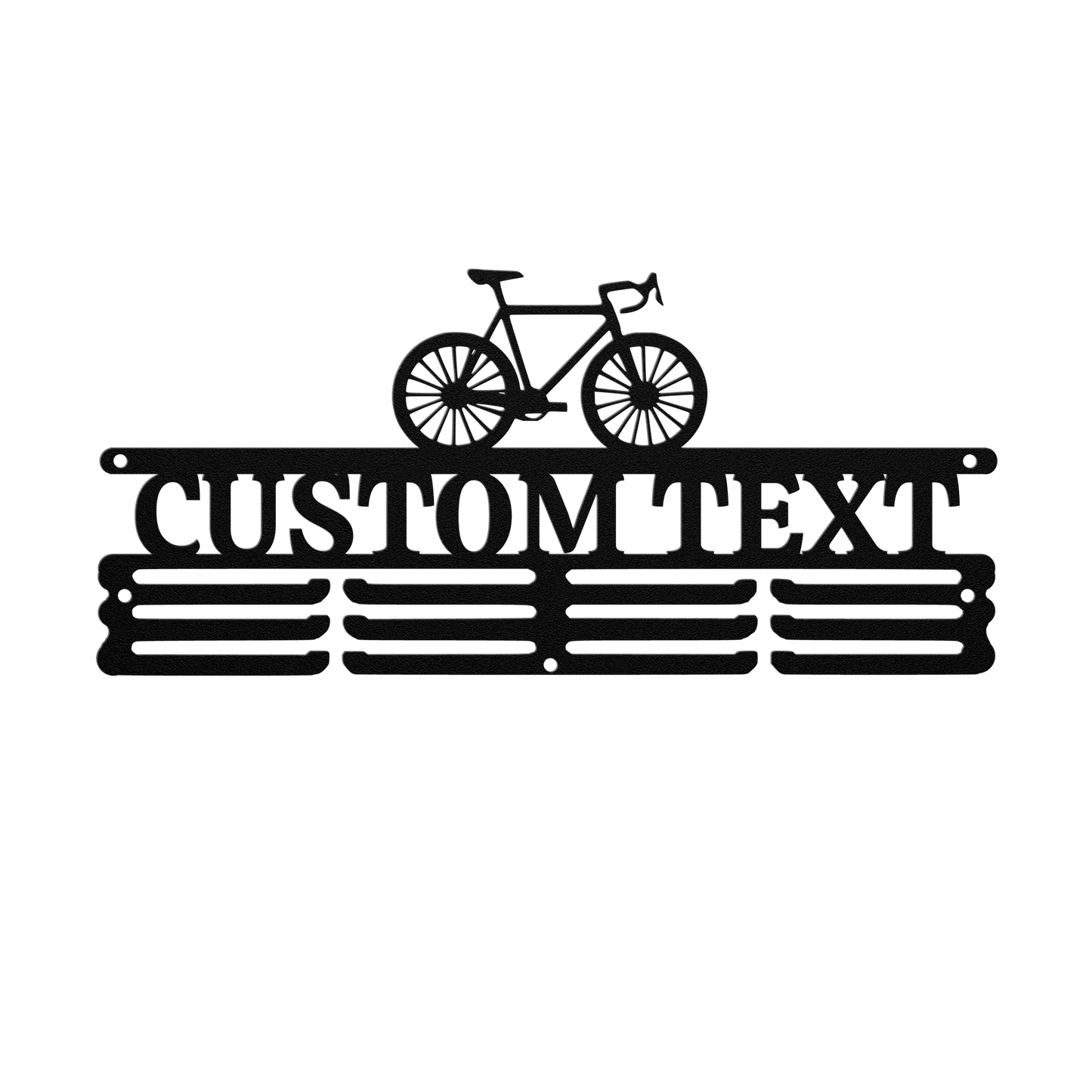 Personalized Medal Holder Display for Wall with Bicycle