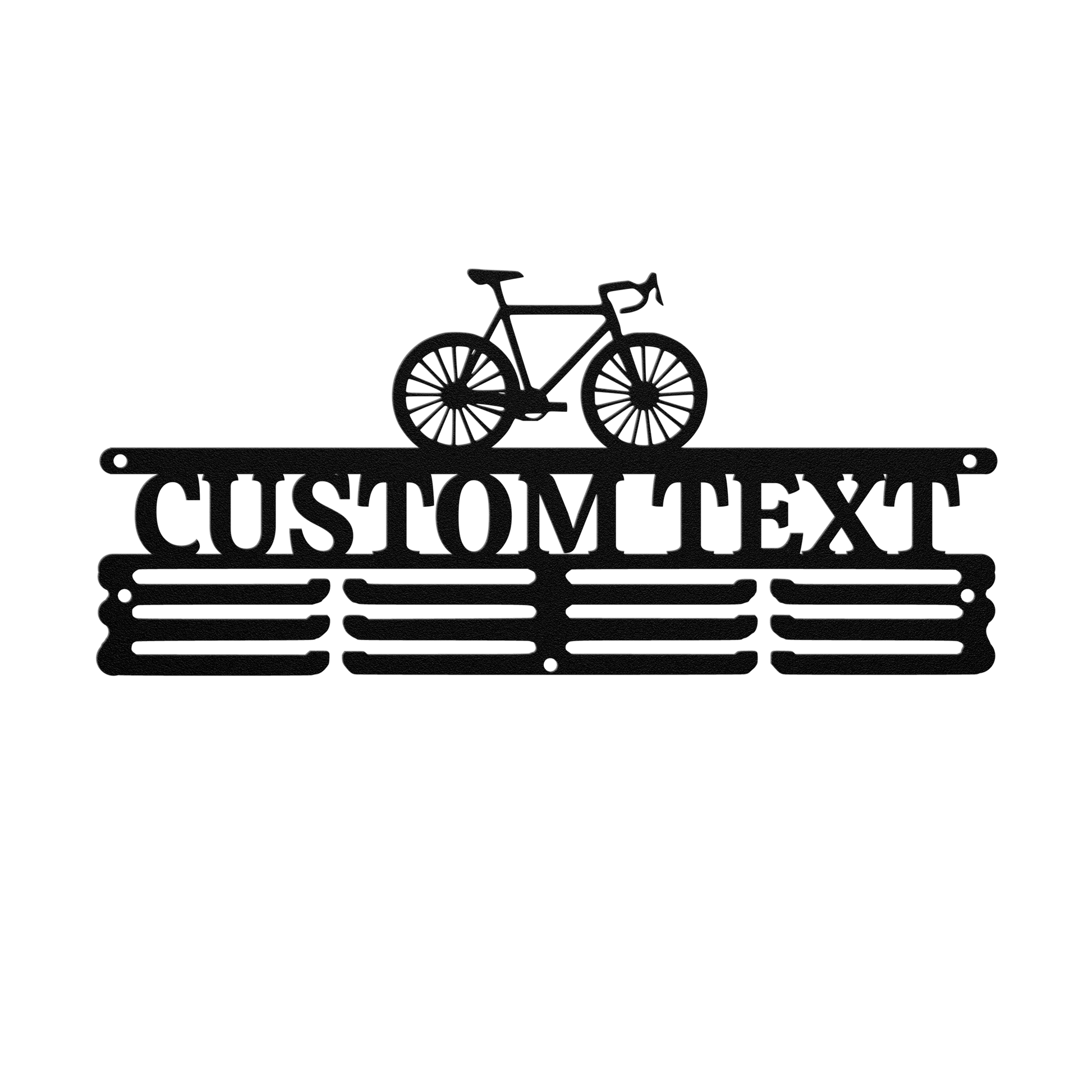Personalized Medal Holder Display for Wall with Bicycle