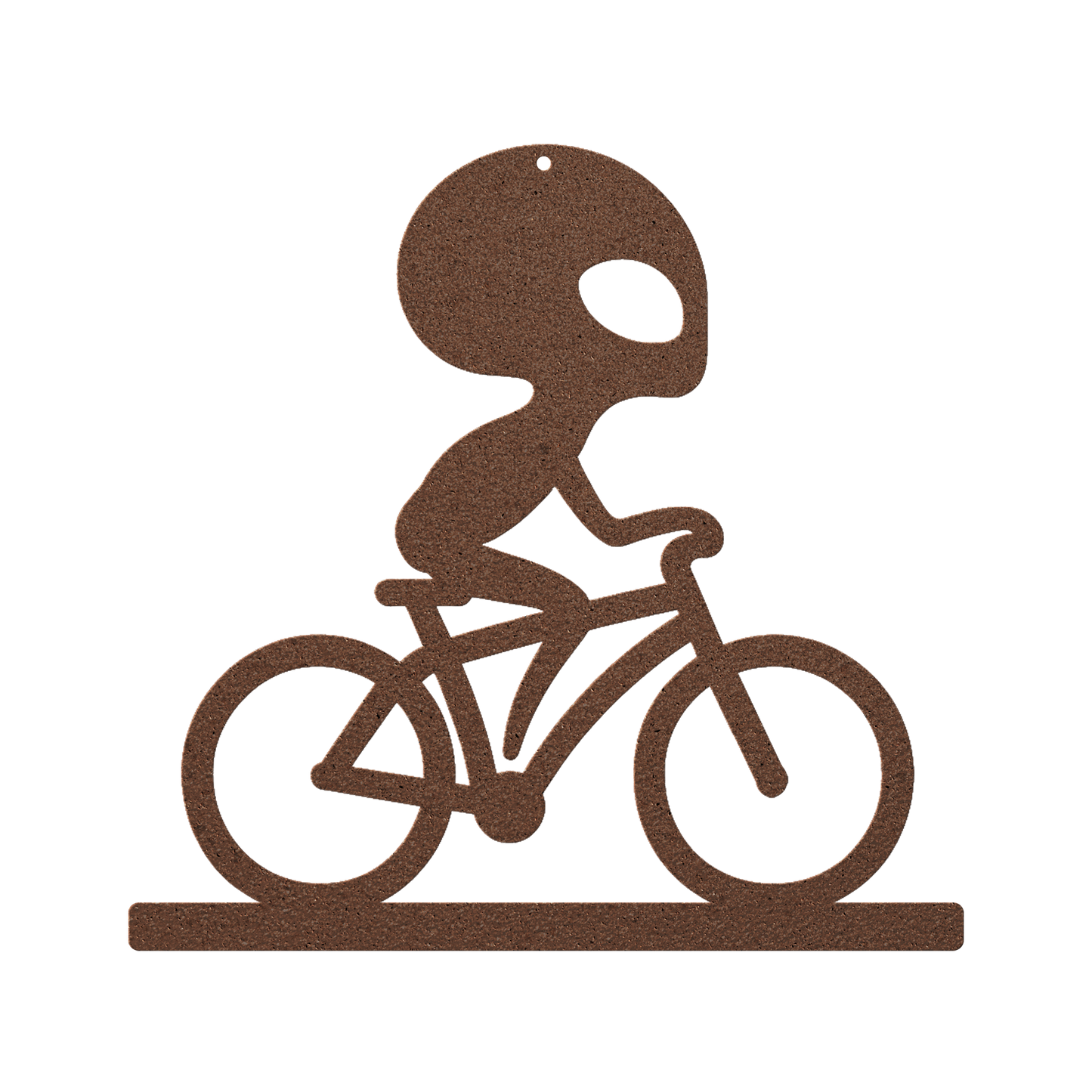 Alien Cyclist Die-Cut Wall Metal Art