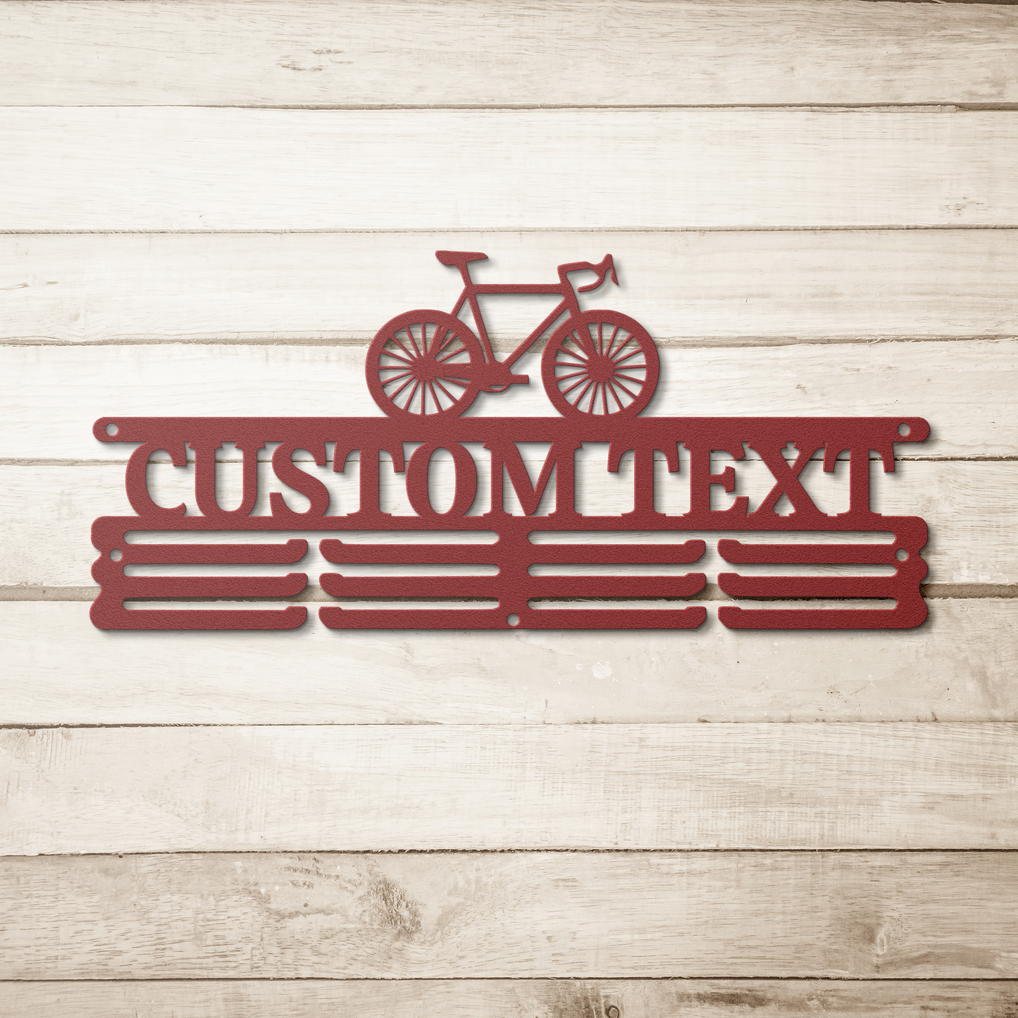 Personalized Medal Holder Display for Wall with Bicycle