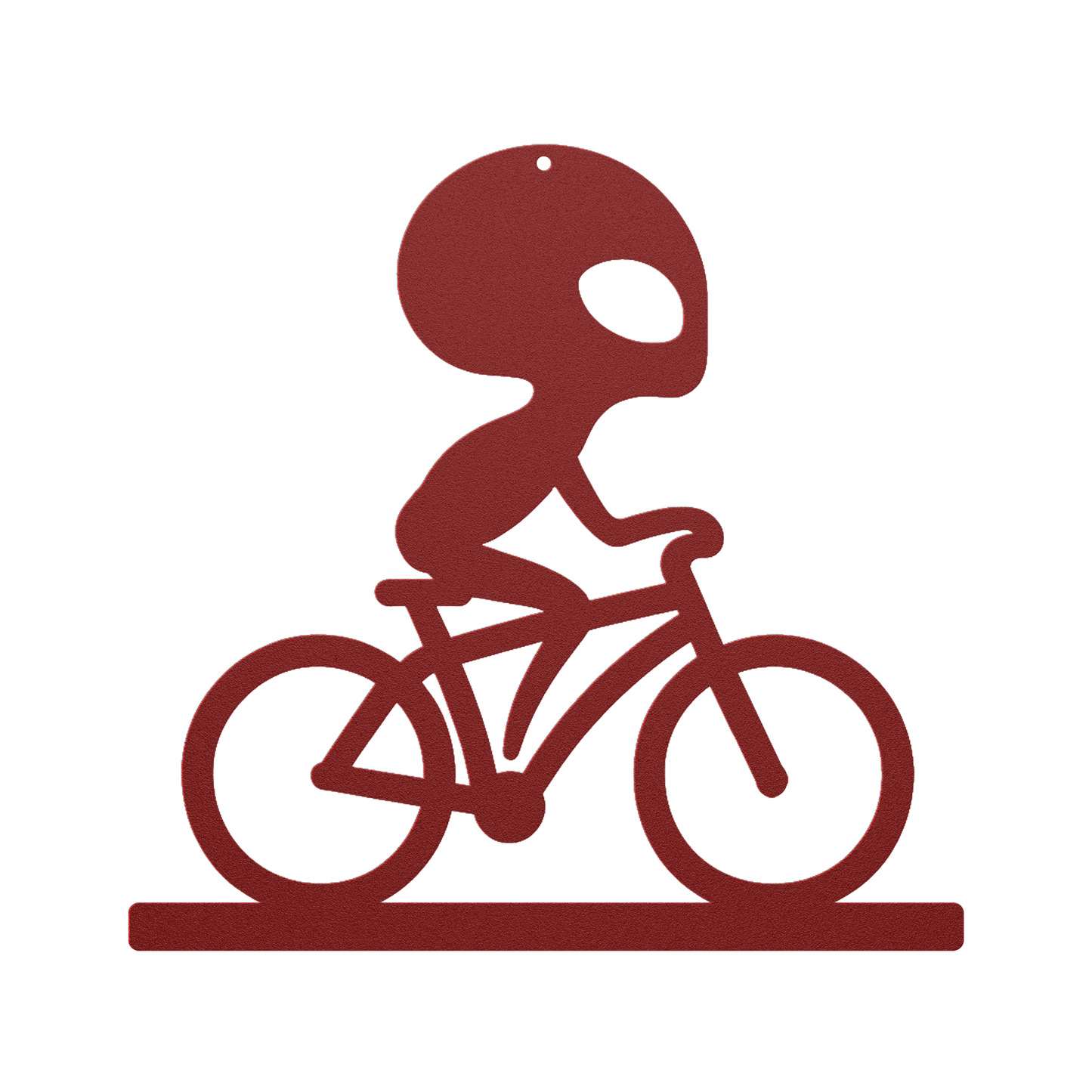 Alien Cyclist Die-Cut Wall Metal Art
