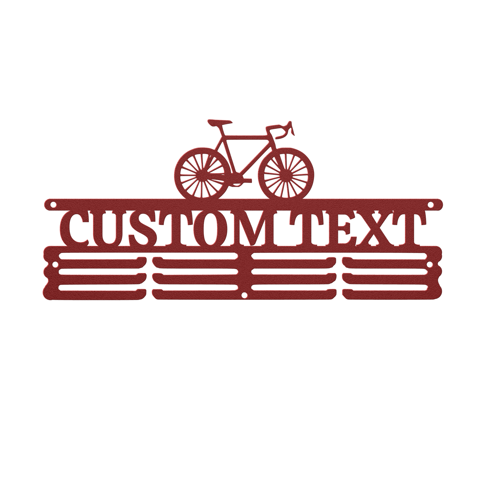 Personalized Medal Holder Display for Wall with Bicycle