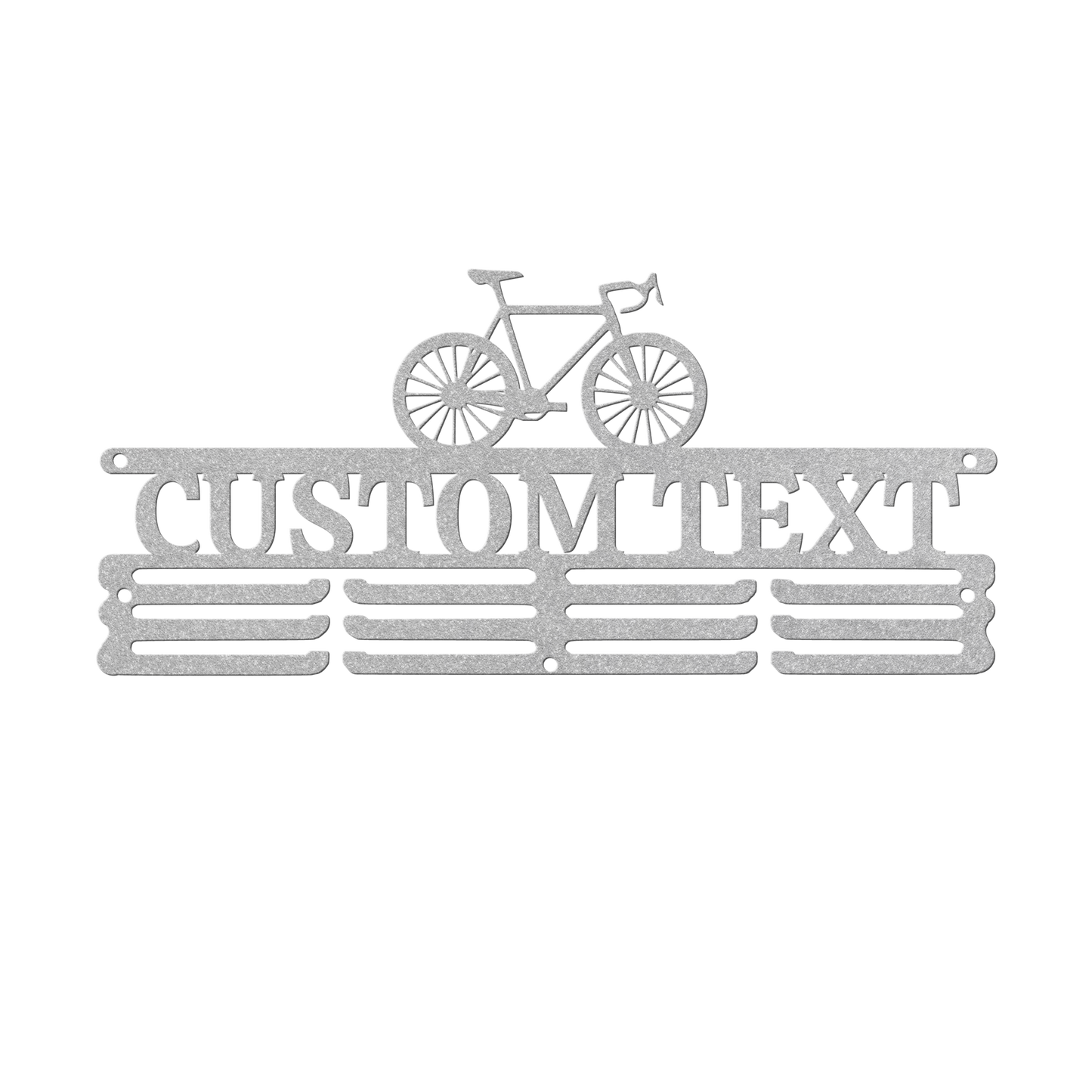 Personalized Medal Holder Display for Wall with Bicycle