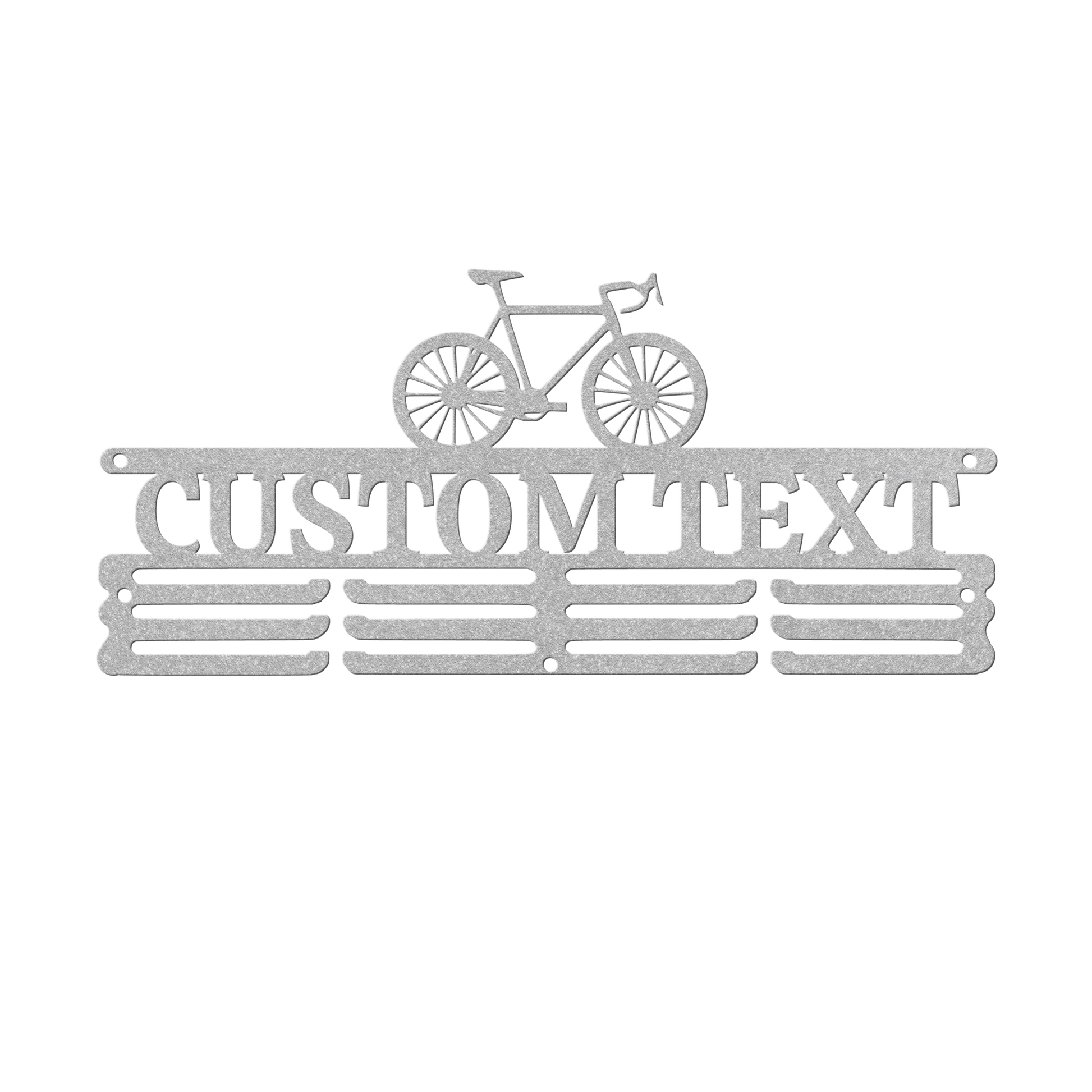 Personalized Medal Holder Display for Wall with Bicycle