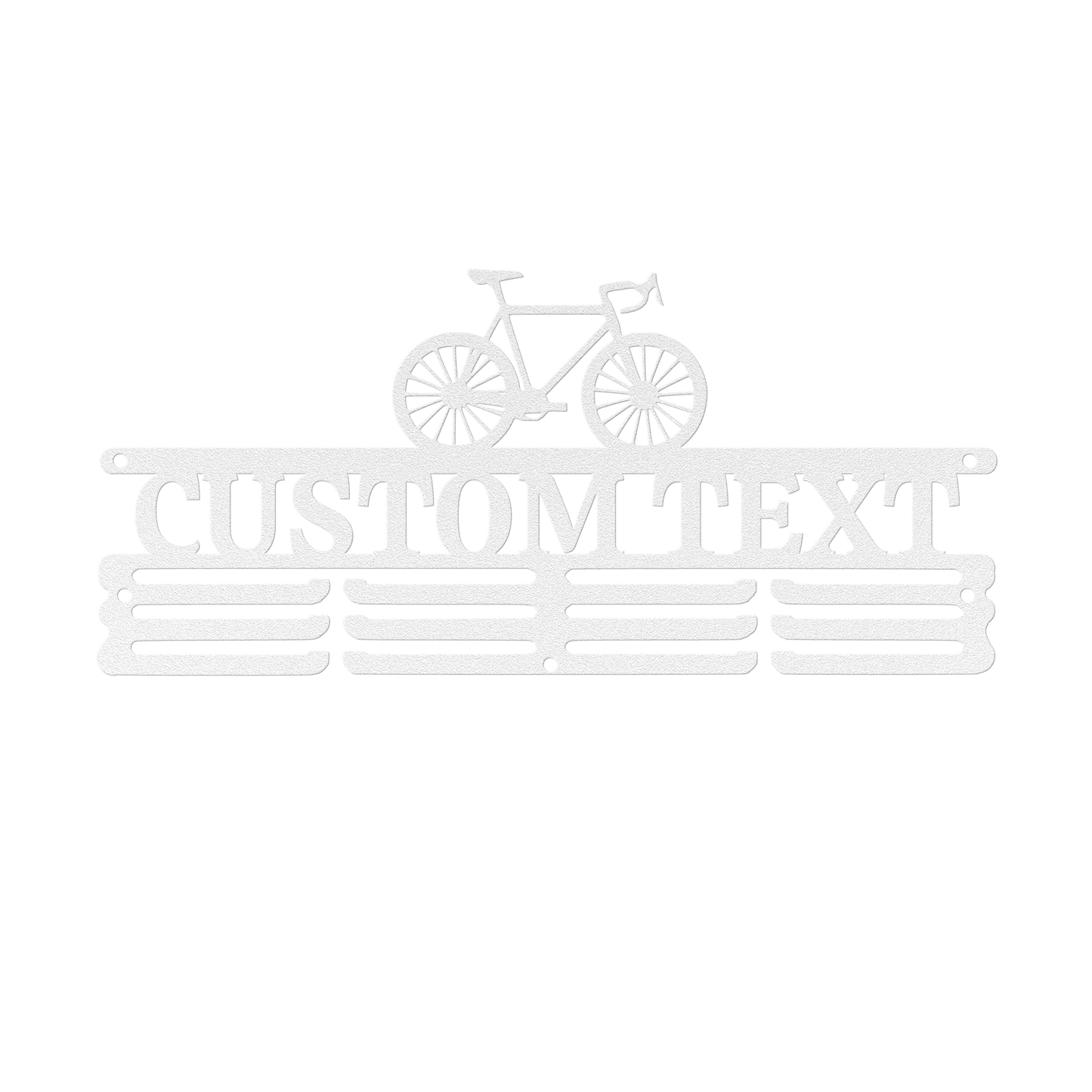 Personalized Medal Holder Display for Wall with Bicycle