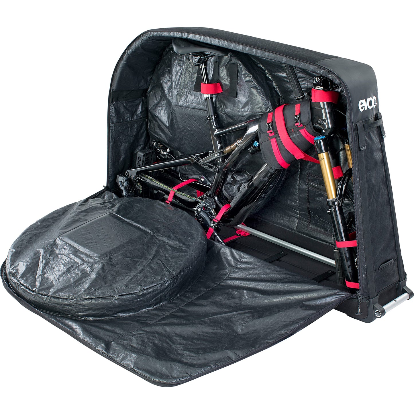 EVOC Bike Bag PRO Lightweight Bike Transport Bag (incl. Clip-ON Wheel 2.0, DISC Protection, Fork Mount stabilisation, Bike Stand PRO 5