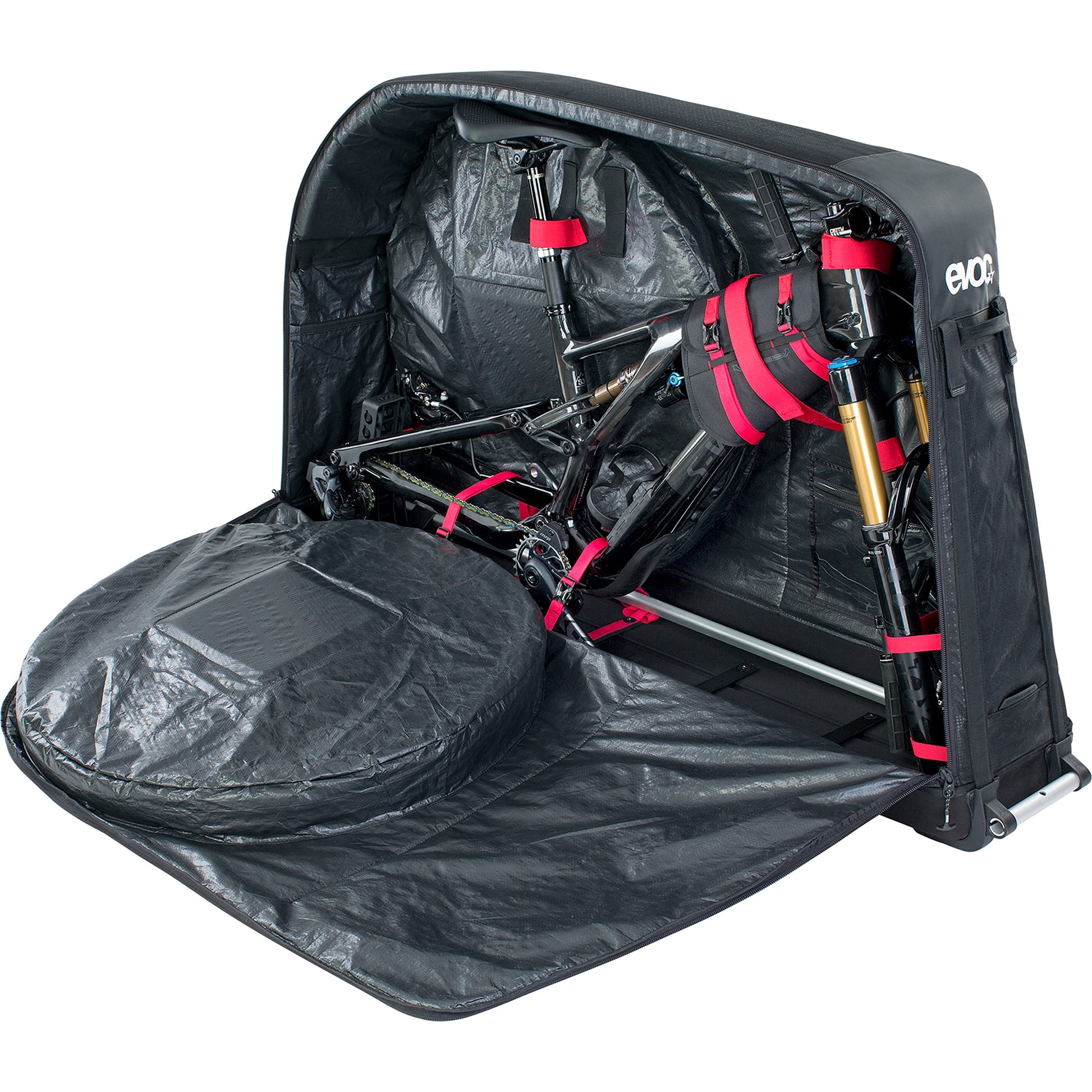 EVOC Bike Bag PRO Lightweight Bike Transport Bag (incl. Clip-ON Wheel 2.0, DISC Protection, Fork Mount stabilisation, Bike Stand PRO 5