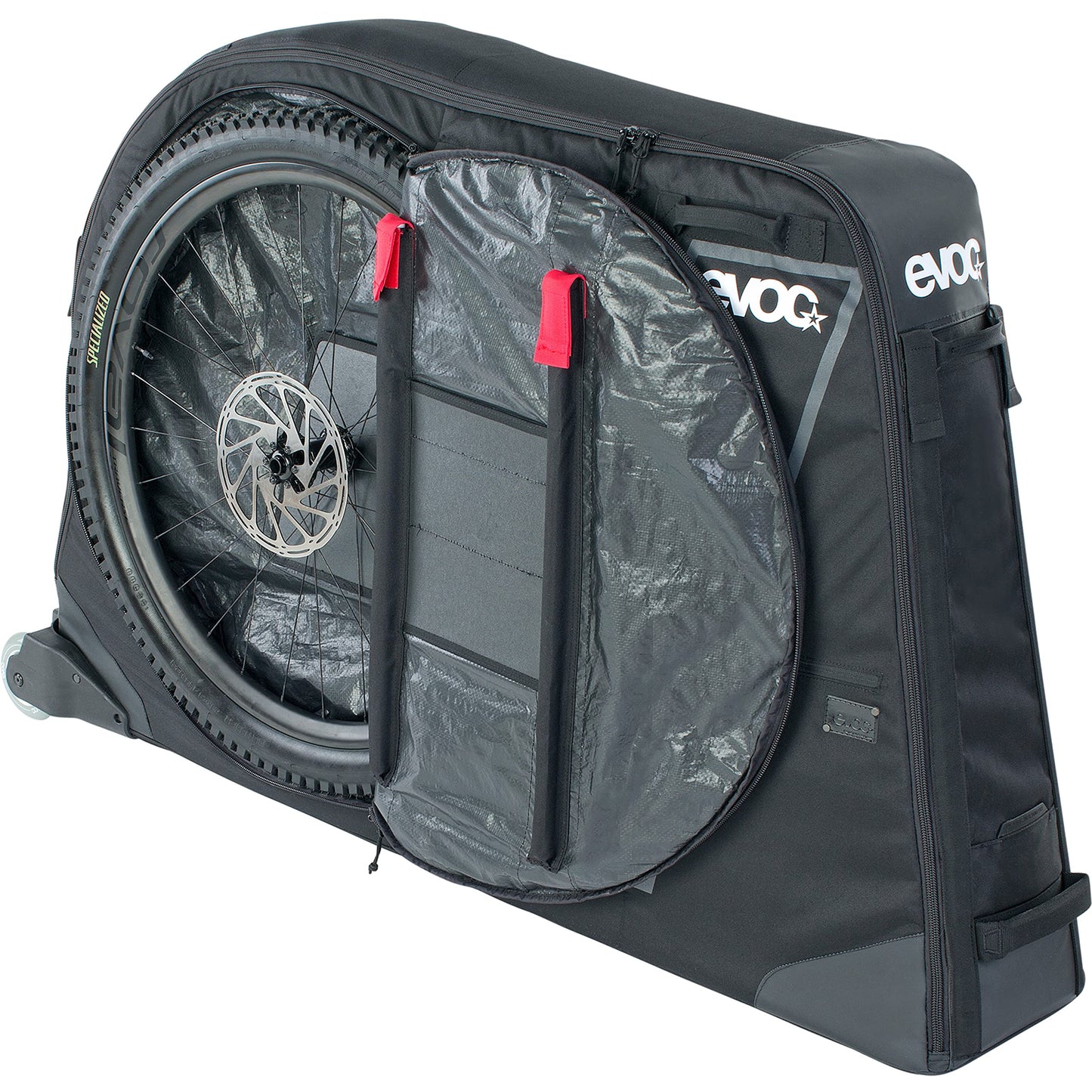 Evoc BIKE BAG lightweight bike transport bag, almost all bikes (incl, separate compartment for wheels, FORK MOUNT stabilisation, extra-wide chassis, 280l, max. wheelbase 126 cm), Black (100411100) 4