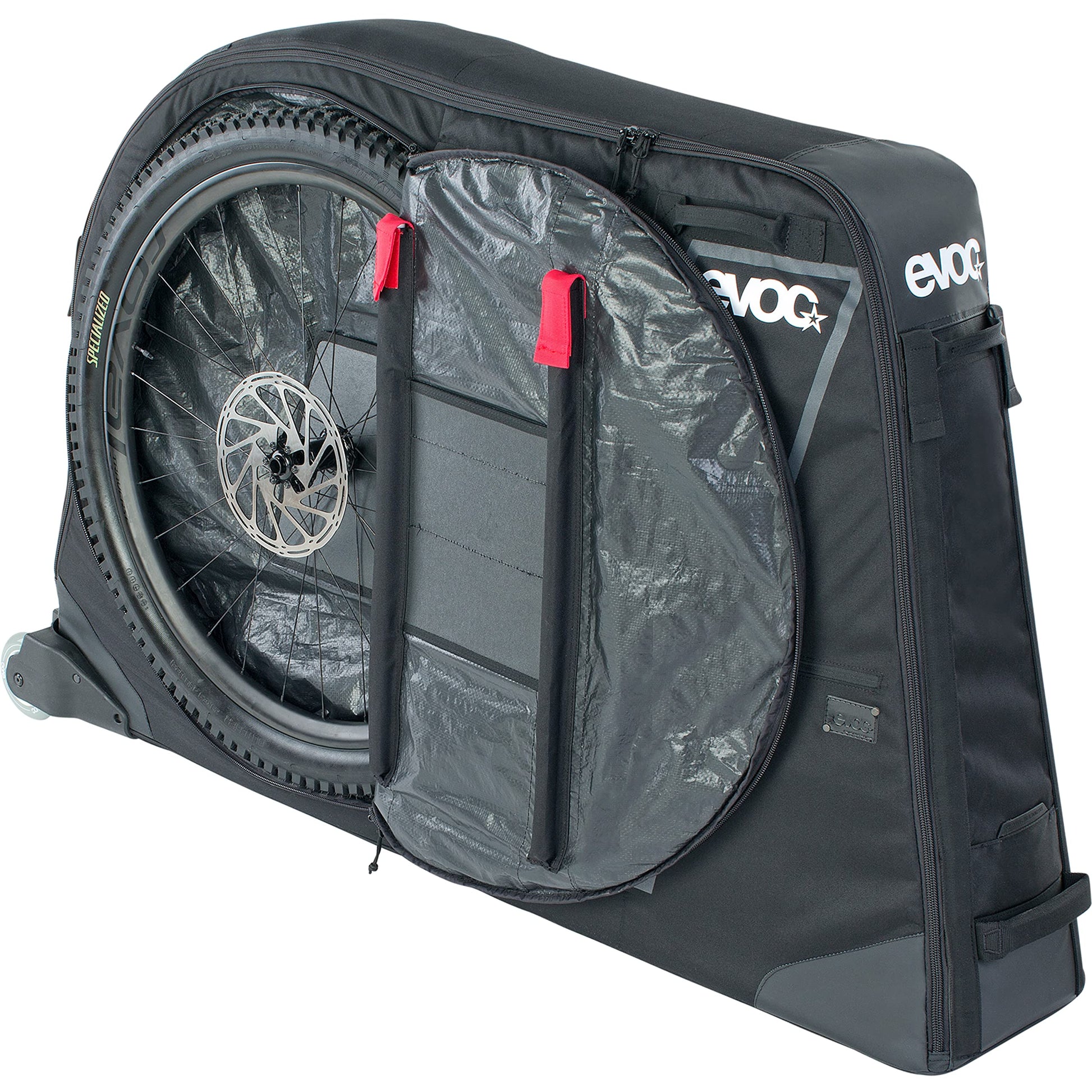 Evoc BIKE BAG lightweight bike transport bag, almost all bikes (incl, separate compartment for wheels, FORK MOUNT stabilisation, extra-wide chassis, 280l, max. wheelbase 126 cm), Black (100411100) 4