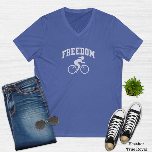 Women's Freedom Bike Graphic V-Neck T-Shirt
