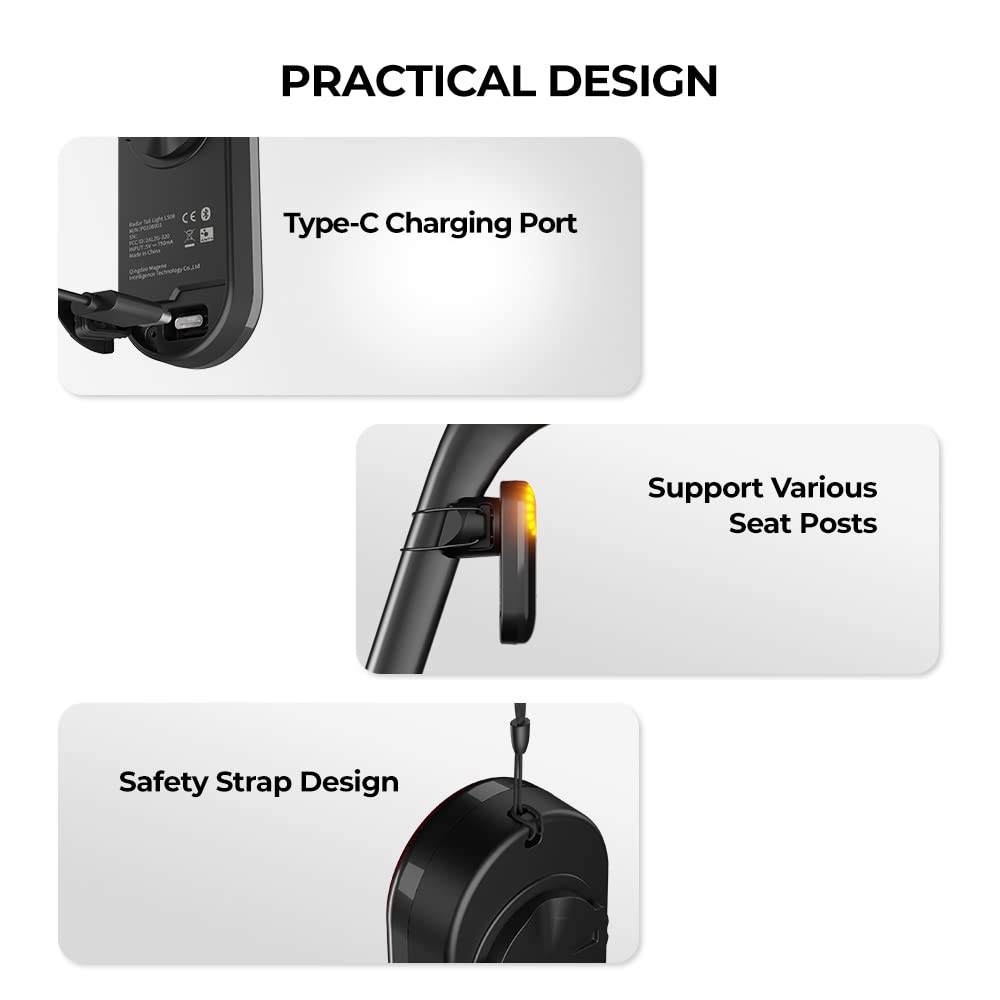 Magene L508 Bike Radar Tail Light, Smart Rear View Radar Taillight Compatible with Some Bike Computers and Watches 1