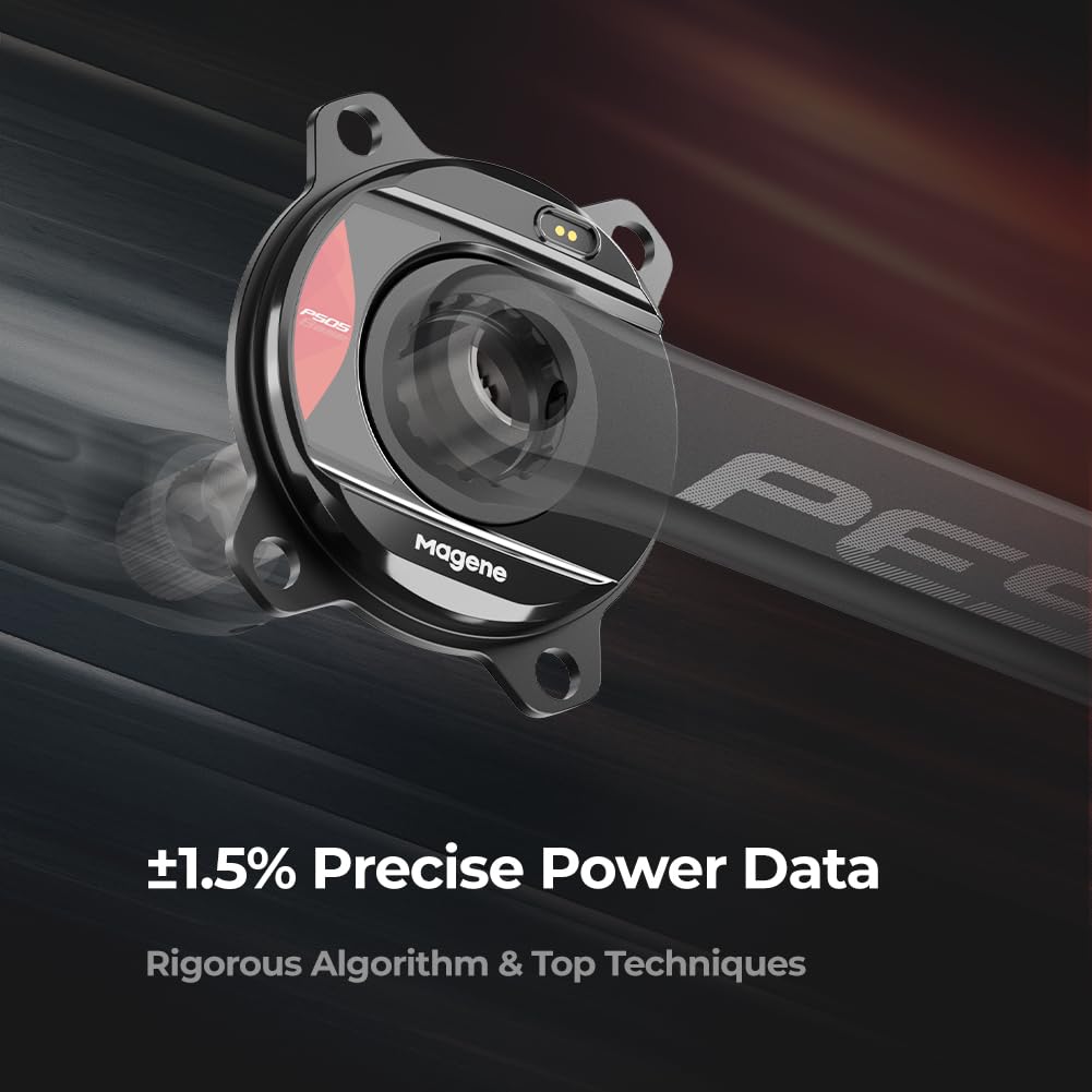 Magene Power Meter for Cycling, PES Crankarm + P505 Spider-Based Power Meter, 110 BCD 4 Bolt, 24mm Steel Spindle, ANT+/Bluetooth 5