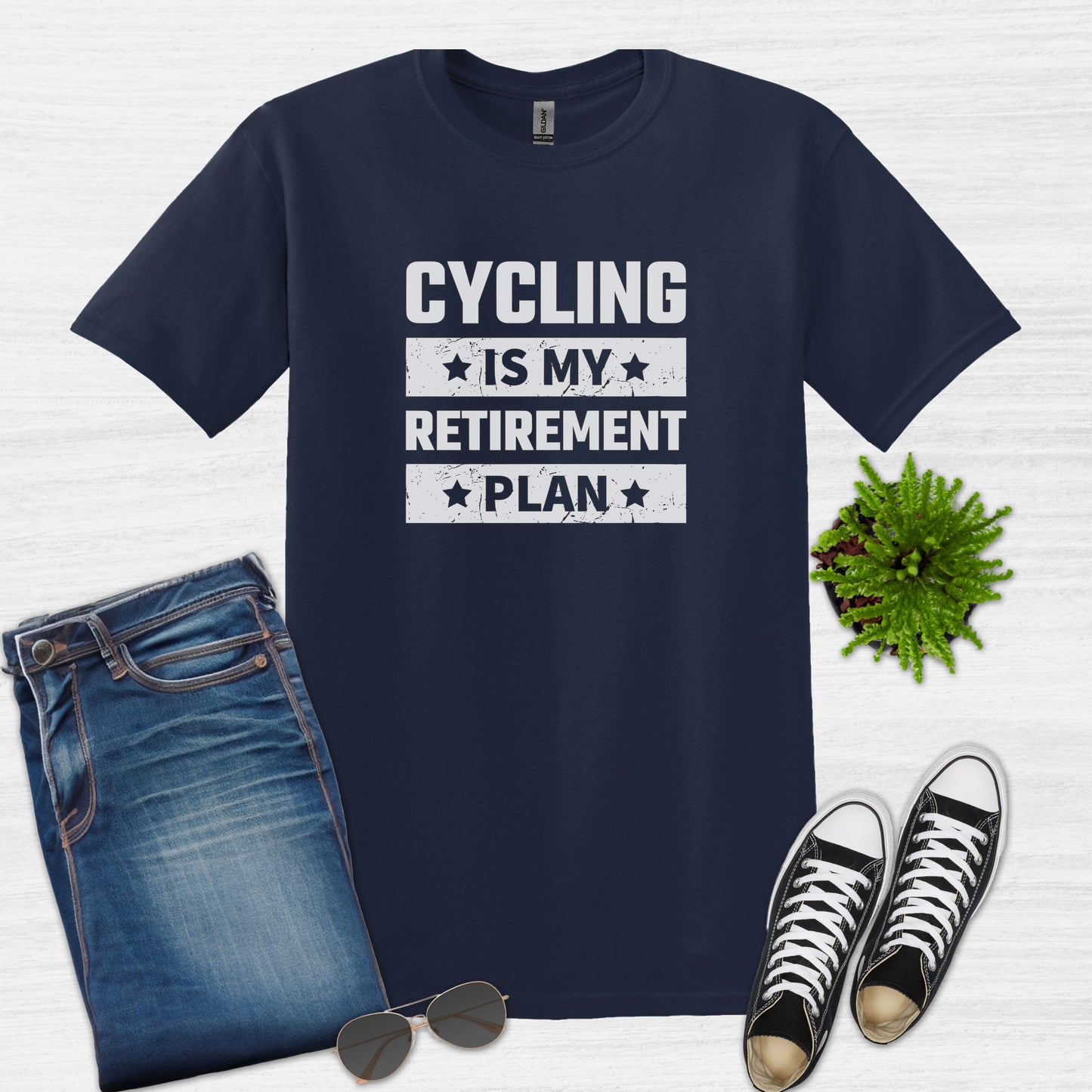 El ciclismo es mi camiseta del plan de jubilación
