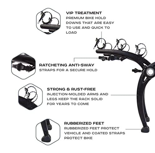 Saris Bike Racks, Bones EX Car Trunk Bicycle Rack Carrier, Mounts 3 Bikes 10