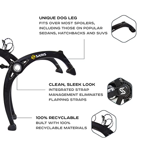 Saris Bike Racks, Bones EX Car Trunk Bicycle Rack Carrier, Mounts 3 Bikes 9